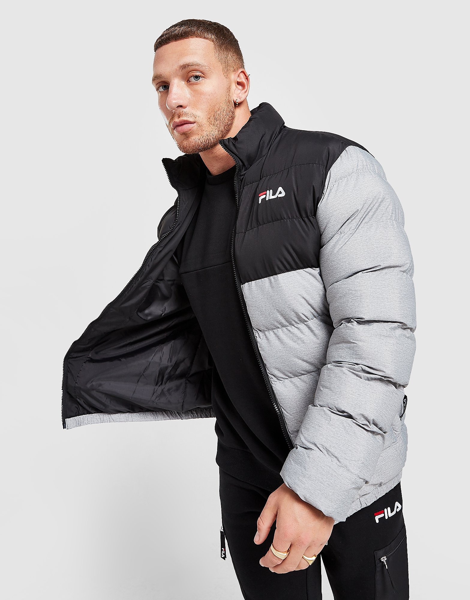 Fila Jairo Puffer Jacket - Only at JD - Grey - Mens, Grey