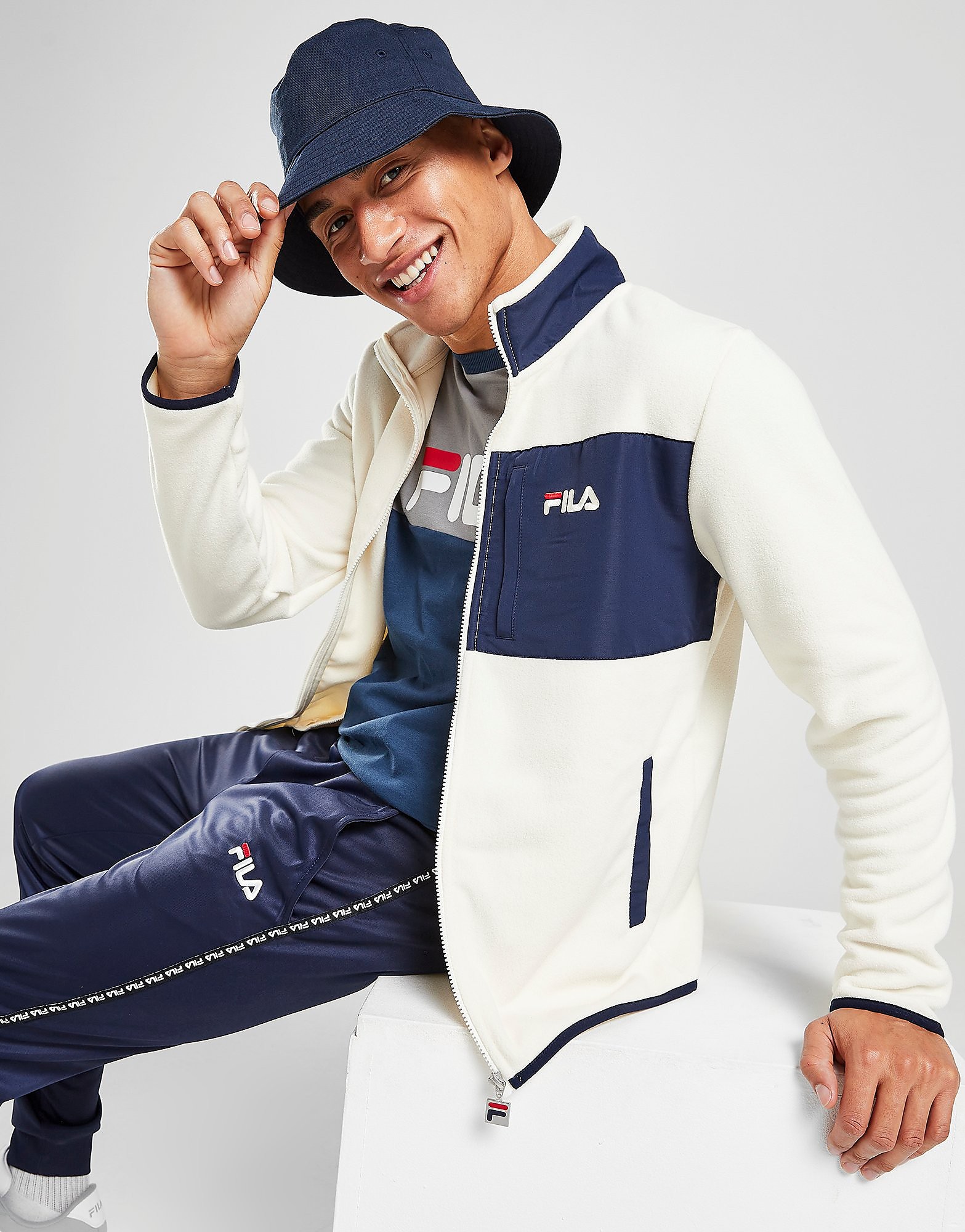 

Fila Cian Polar Fleece Full Zip Jacket - White - Mens, White