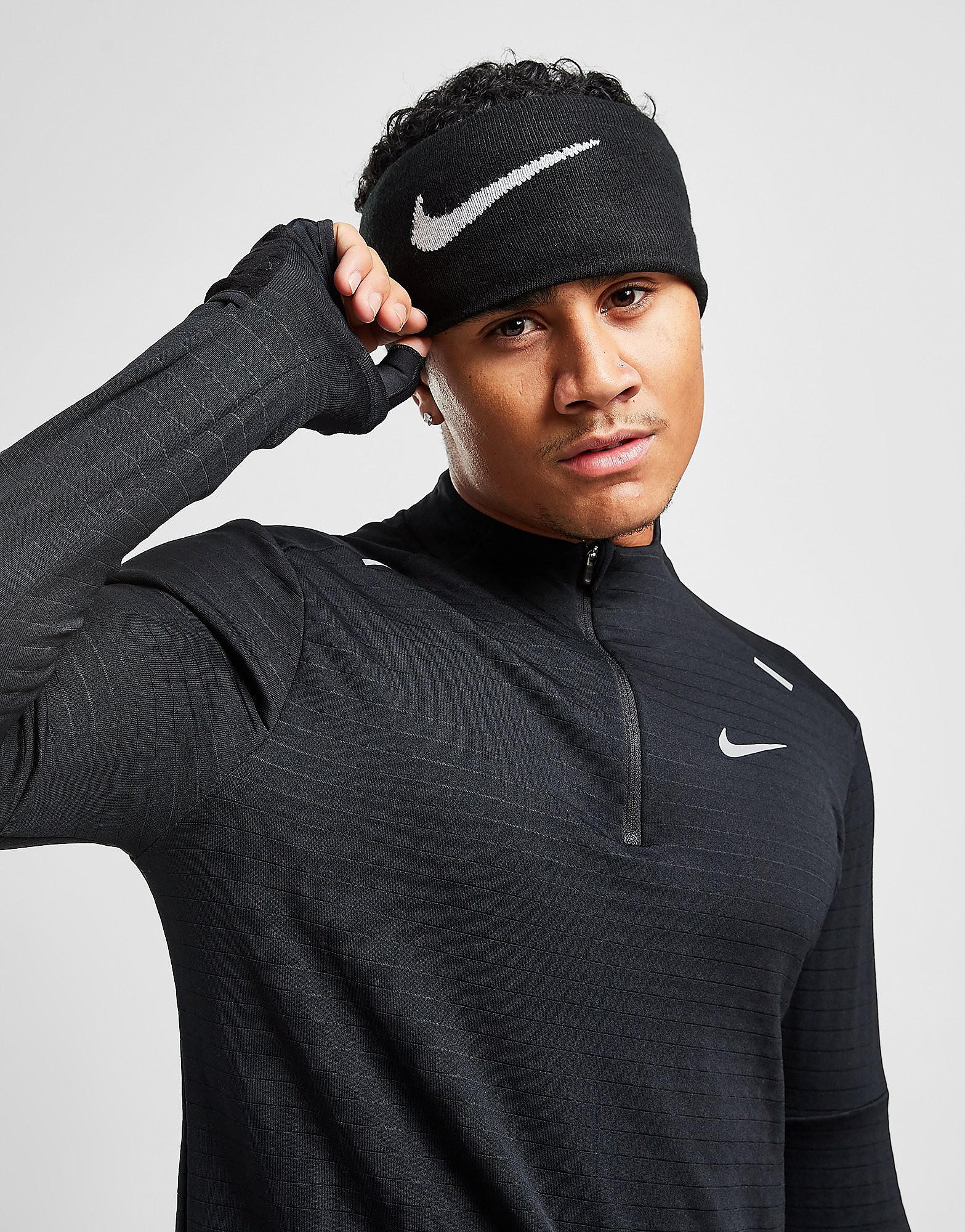 Nike Seamless Knit Reversible Headband, Grå