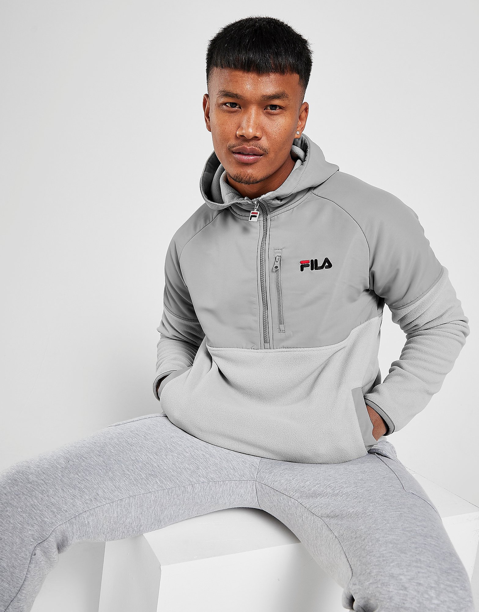 

Fila Corrine Polar Fleece 1/2 Zip Hoodie - Only at JD - Grey - Mens, Grey