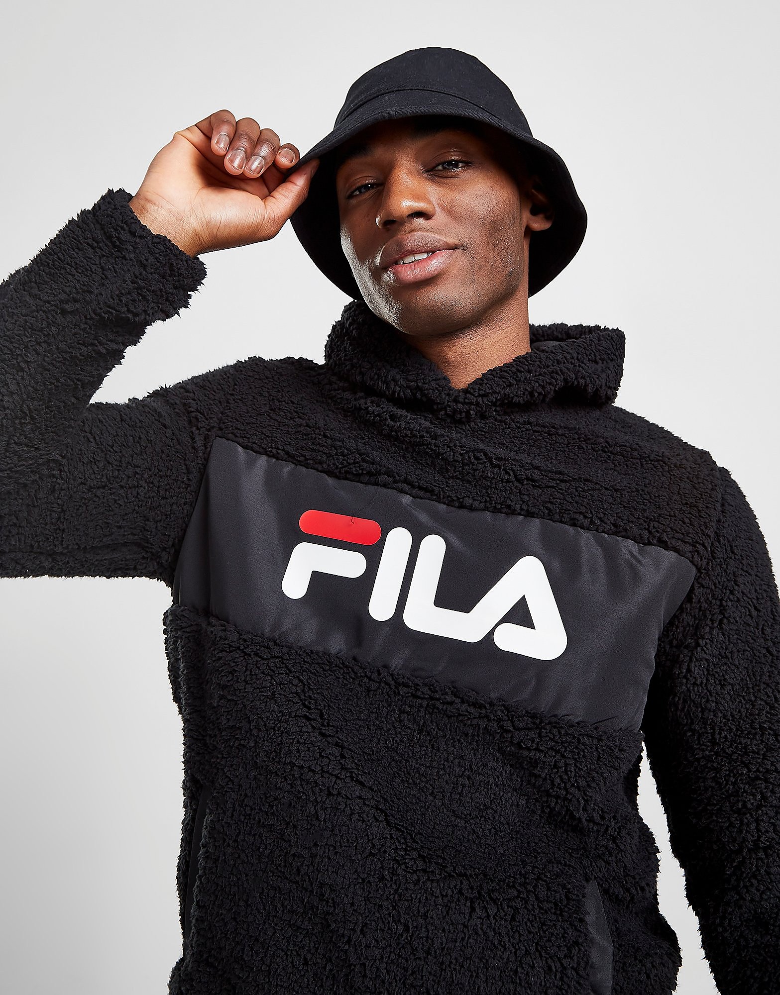 

Fila Dustin Sherpa Hoodie - Only at JD - Black - Mens, Black