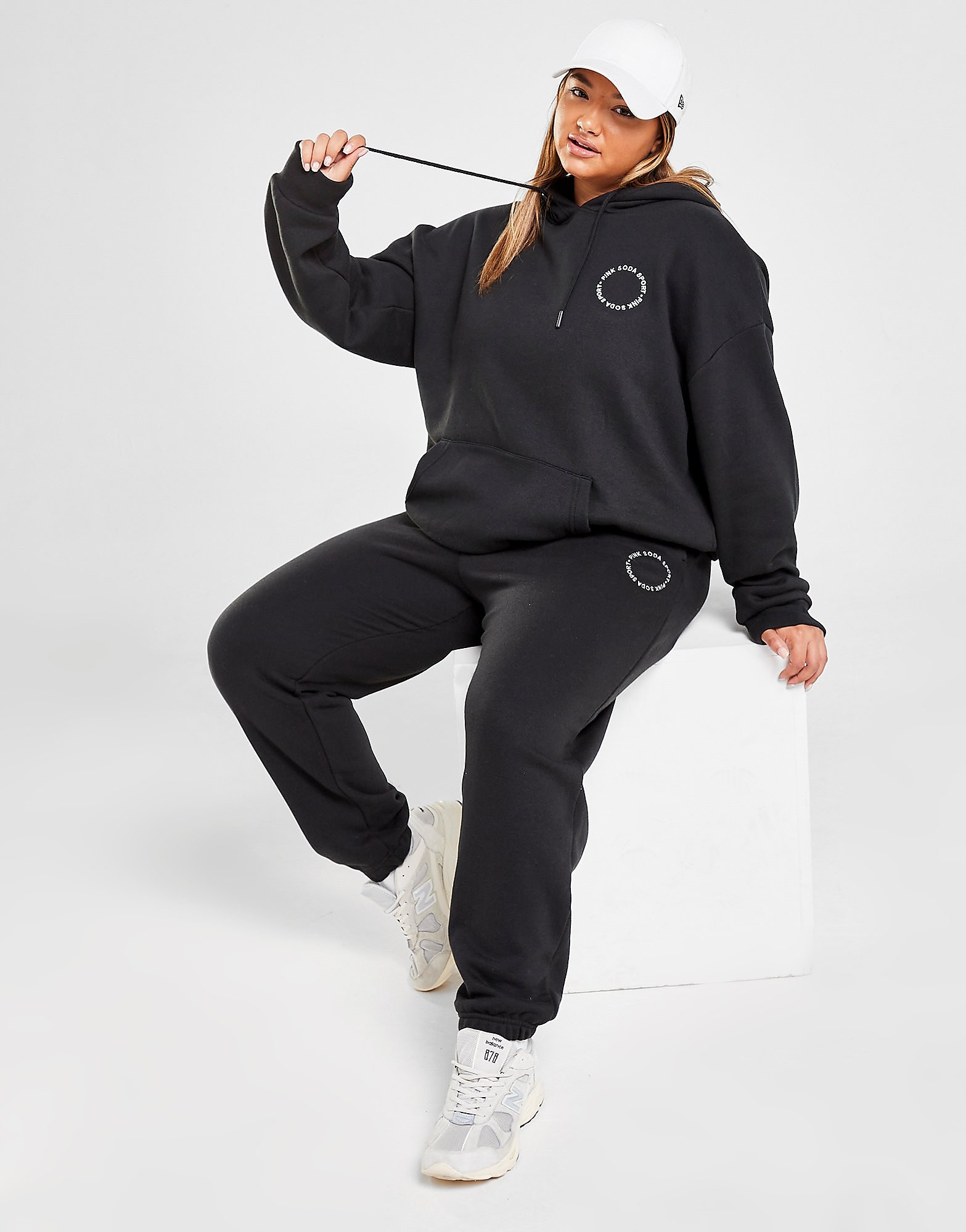 

Pink Soda Sport Circle Logo Plus Size Joggers - Only at JD - Black - Womens, Black