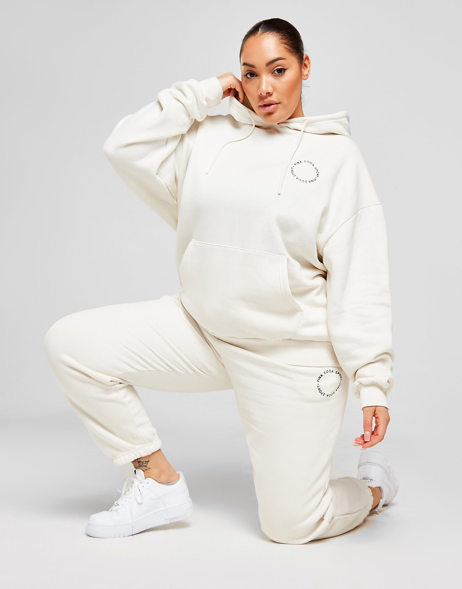 

Pink Soda Sport Circle Logo Plus Size Joggers - Only at JD - White - Womens, White