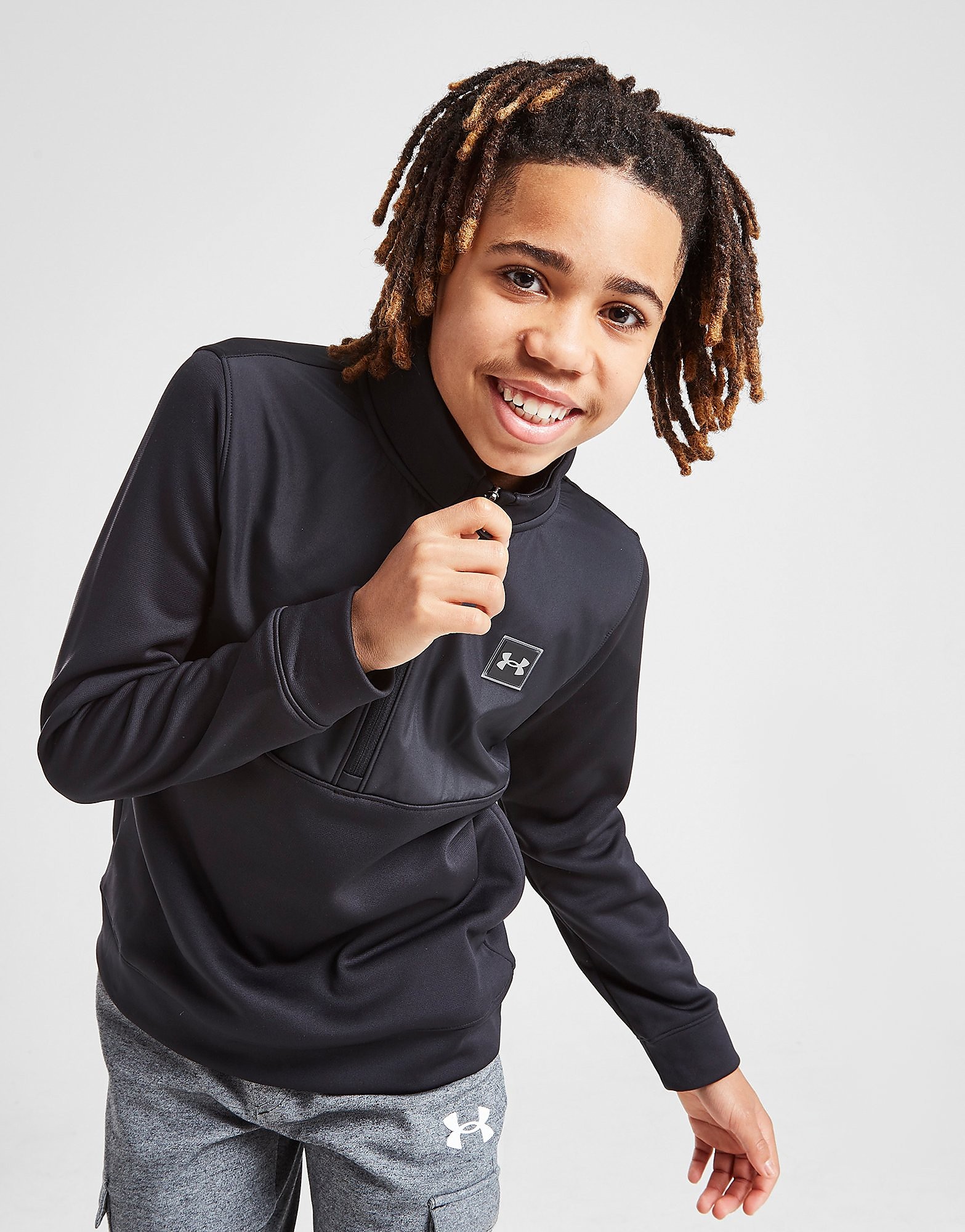 

Under Armour UA Armour Fleece 1/2 Zip Top Junior - Only at JD - Black - Kids, Black