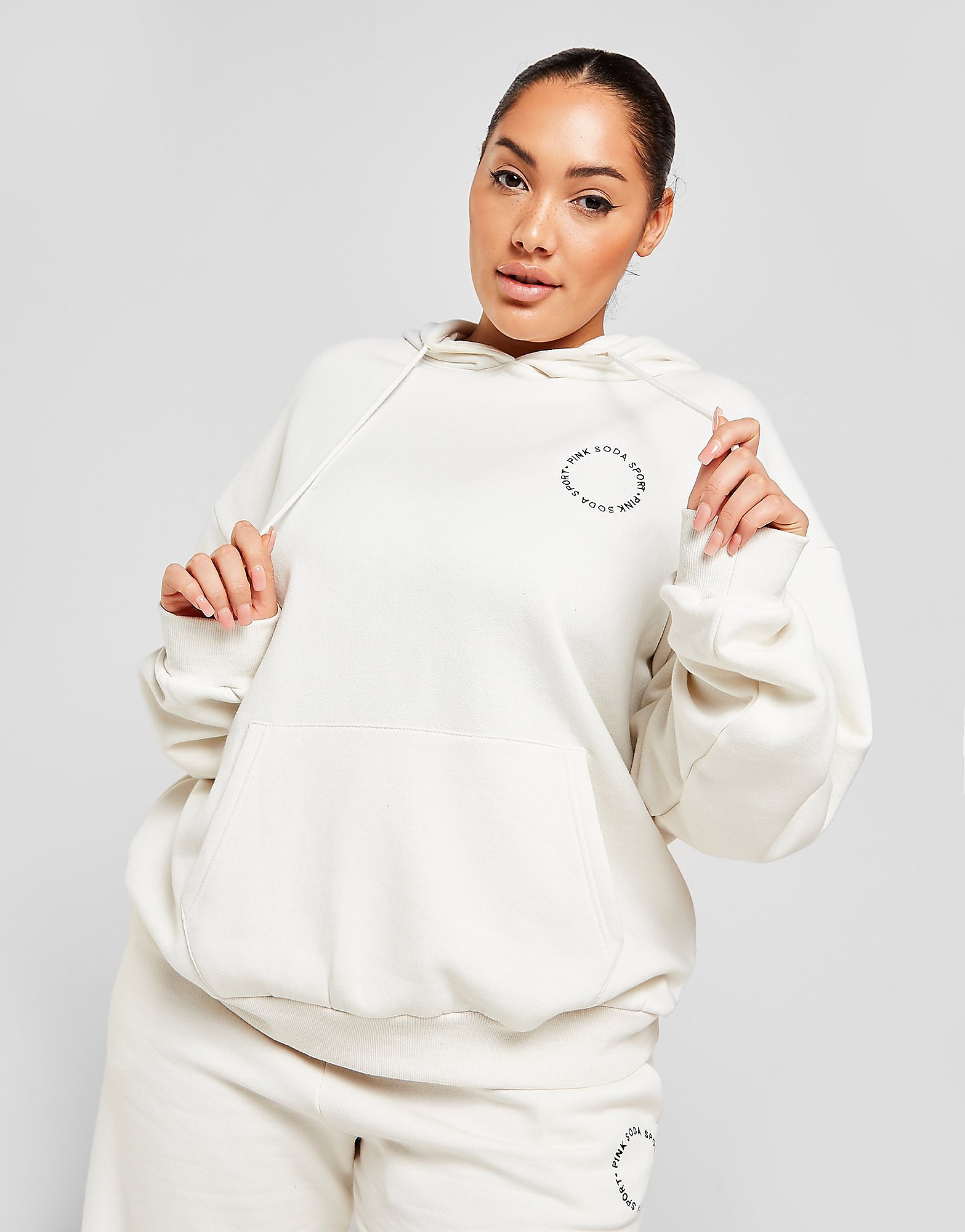 

Pink Soda Sport Plus Size Circle Overhead Hoodie - Only at JD - White - Womens, White