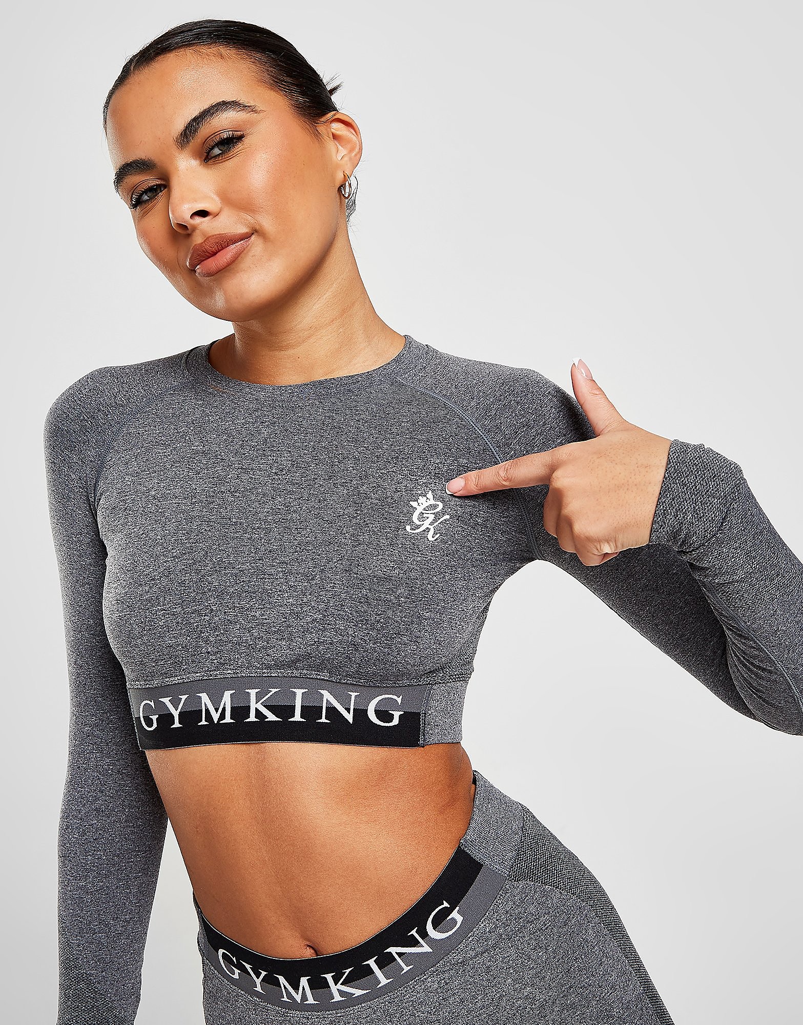 

Gym King Sports Results Long Sleeve Crop Top - Grey - Womens, Grey