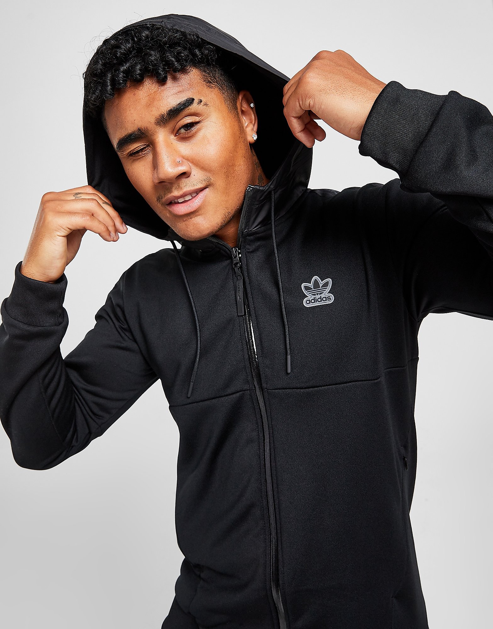 

adidas Originals Adiedge Full Zip Hoodie - Only at JD - Black - Mens, Black