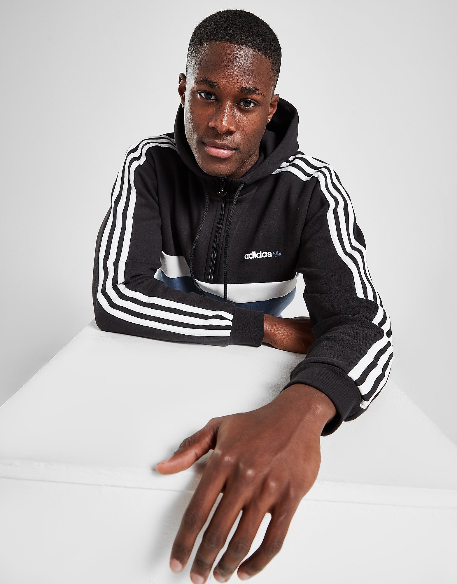 

adidas Originals ZX 1/2 Zip Hoodie - Only at JD - Black - Mens, Black