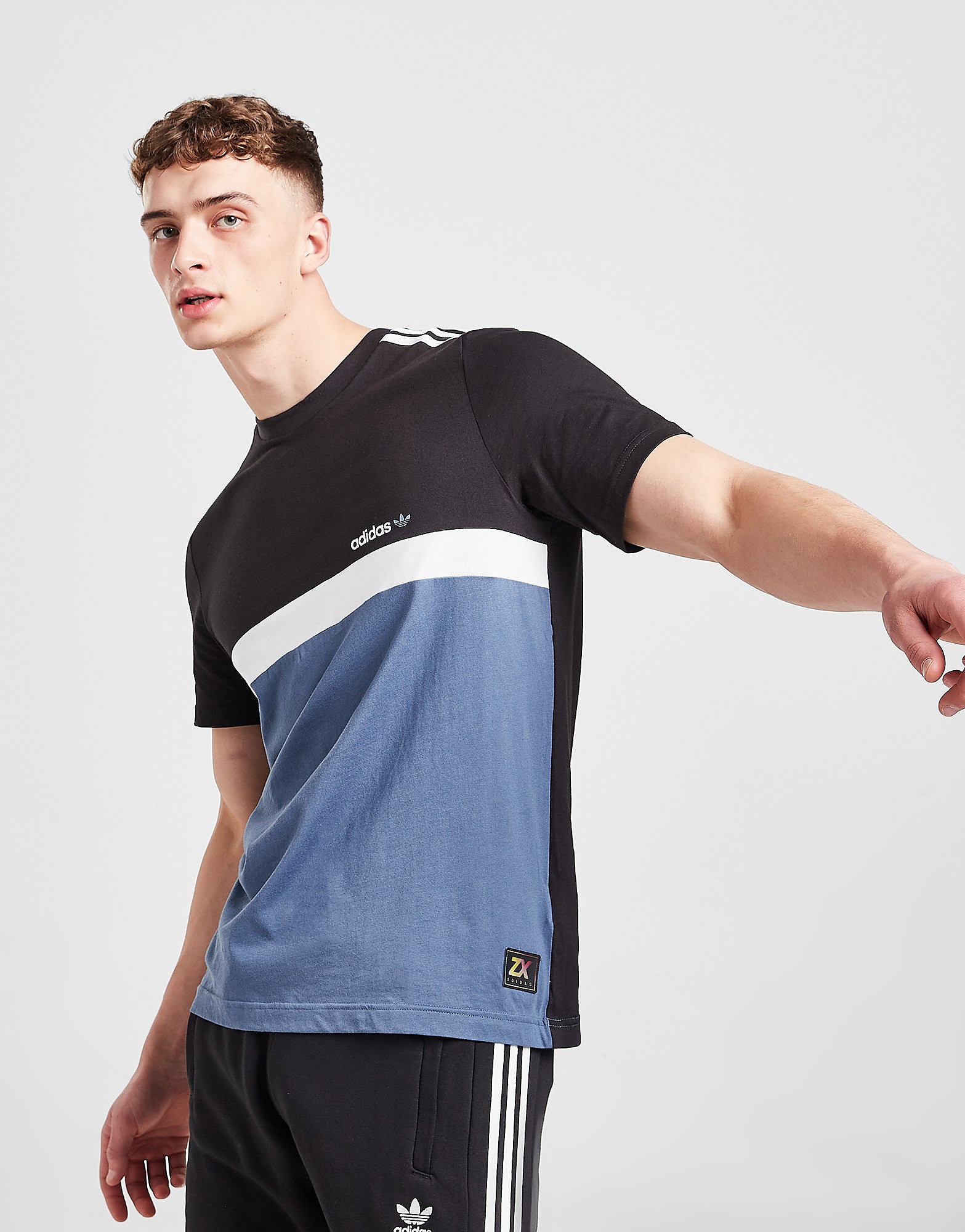 

adidas Originals ZX T-Shirt - Only at JD - Black/Blue - Mens, Black/Blue