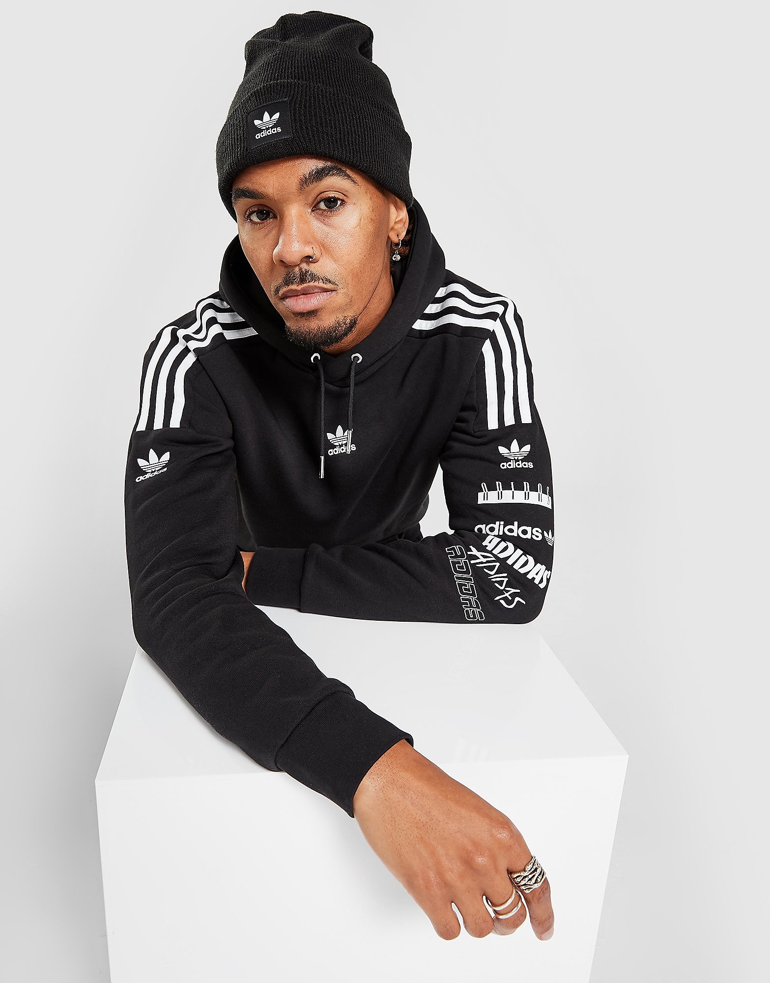 

adidas Originals Sticker Hoodie - Black - Mens, Black