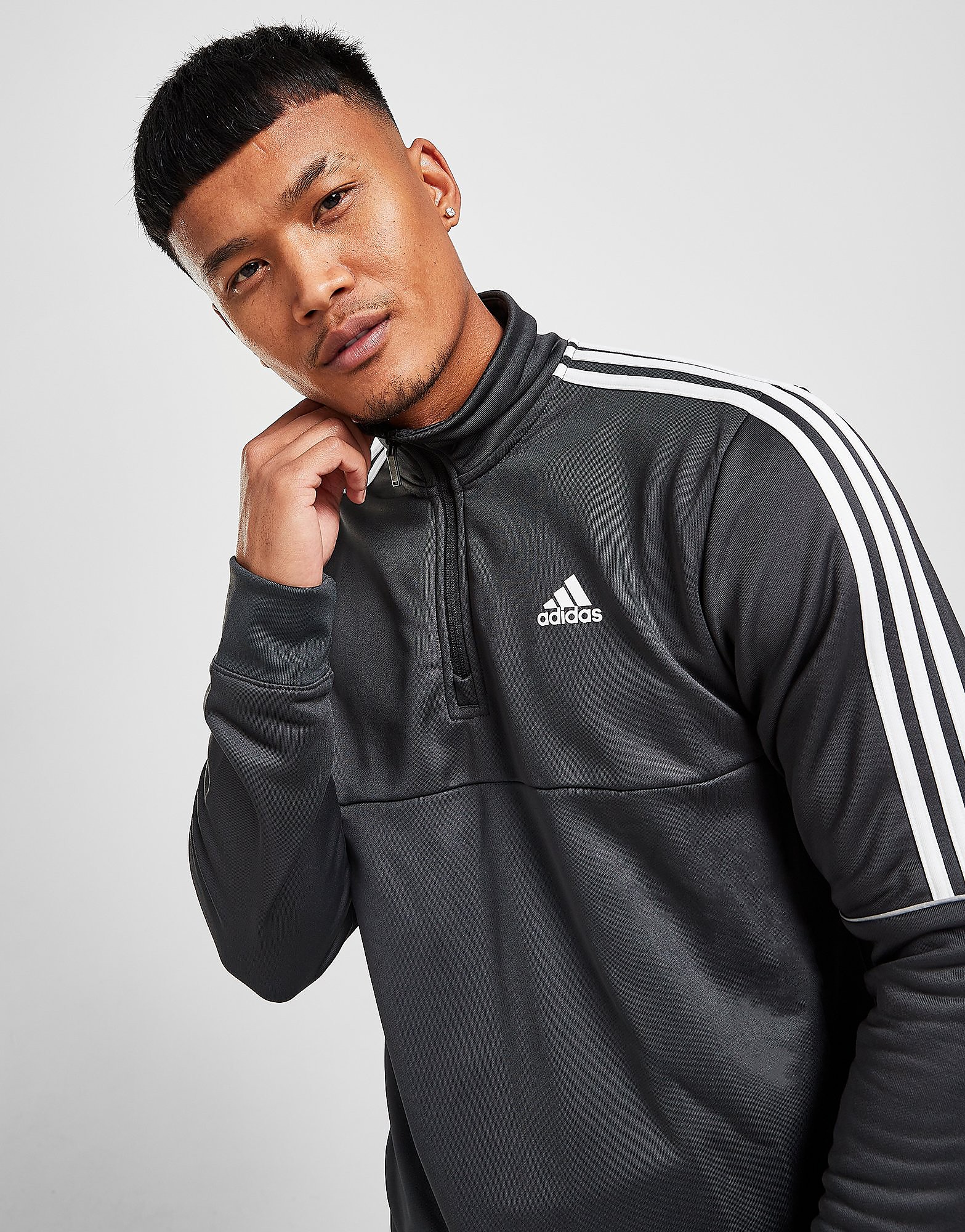 

adidas Match 1/2 Zip Top - Grey - Mens, Grey