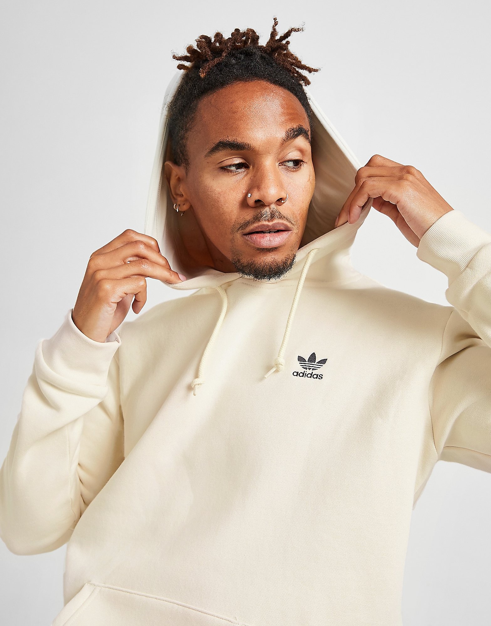 

adidas Originals Trefoil Essential Hoodie - Wonder White - Mens, Wonder White