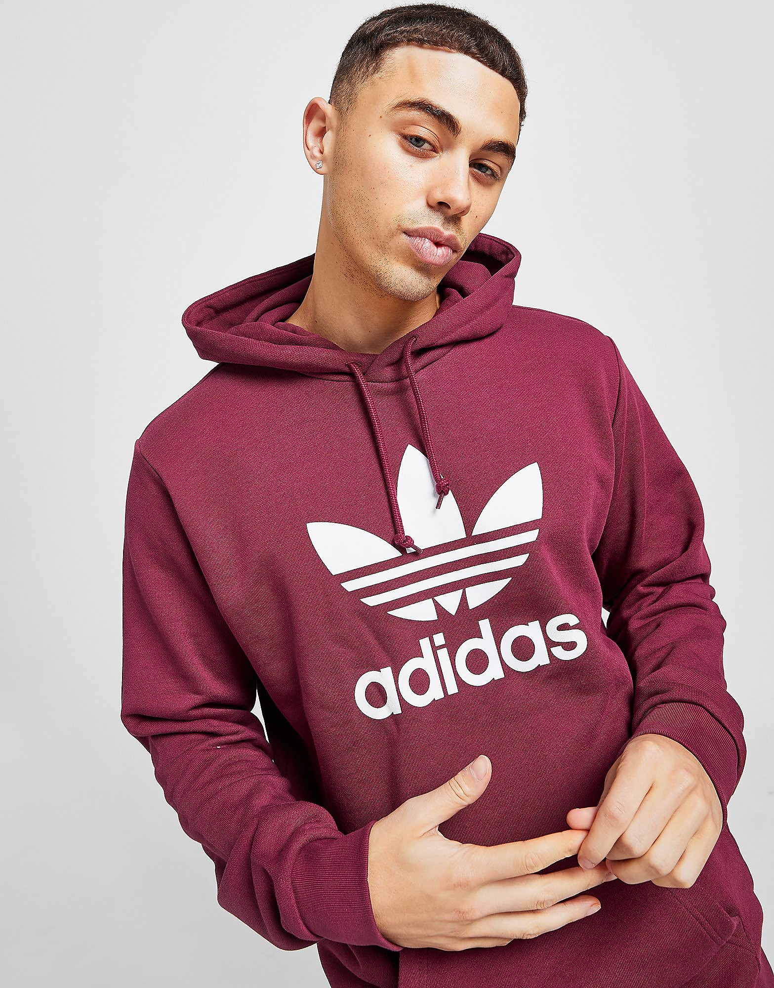 

adidas Originals Trefoil Hoodie - Victory Crimson / White - Mens, Victory Crimson / White