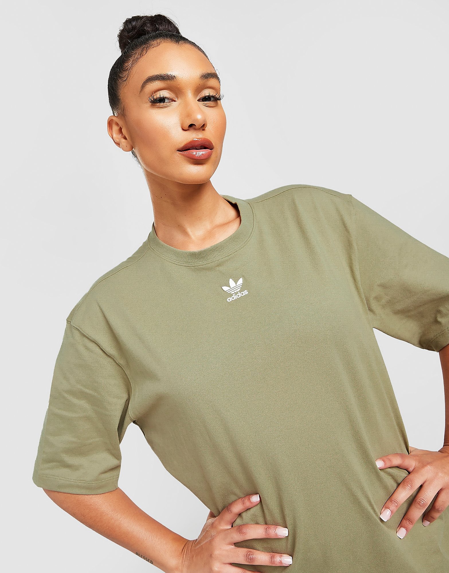 

adidas Originals Essential Oversized T-Shirt - Orbit Green - Womens, Orbit Green