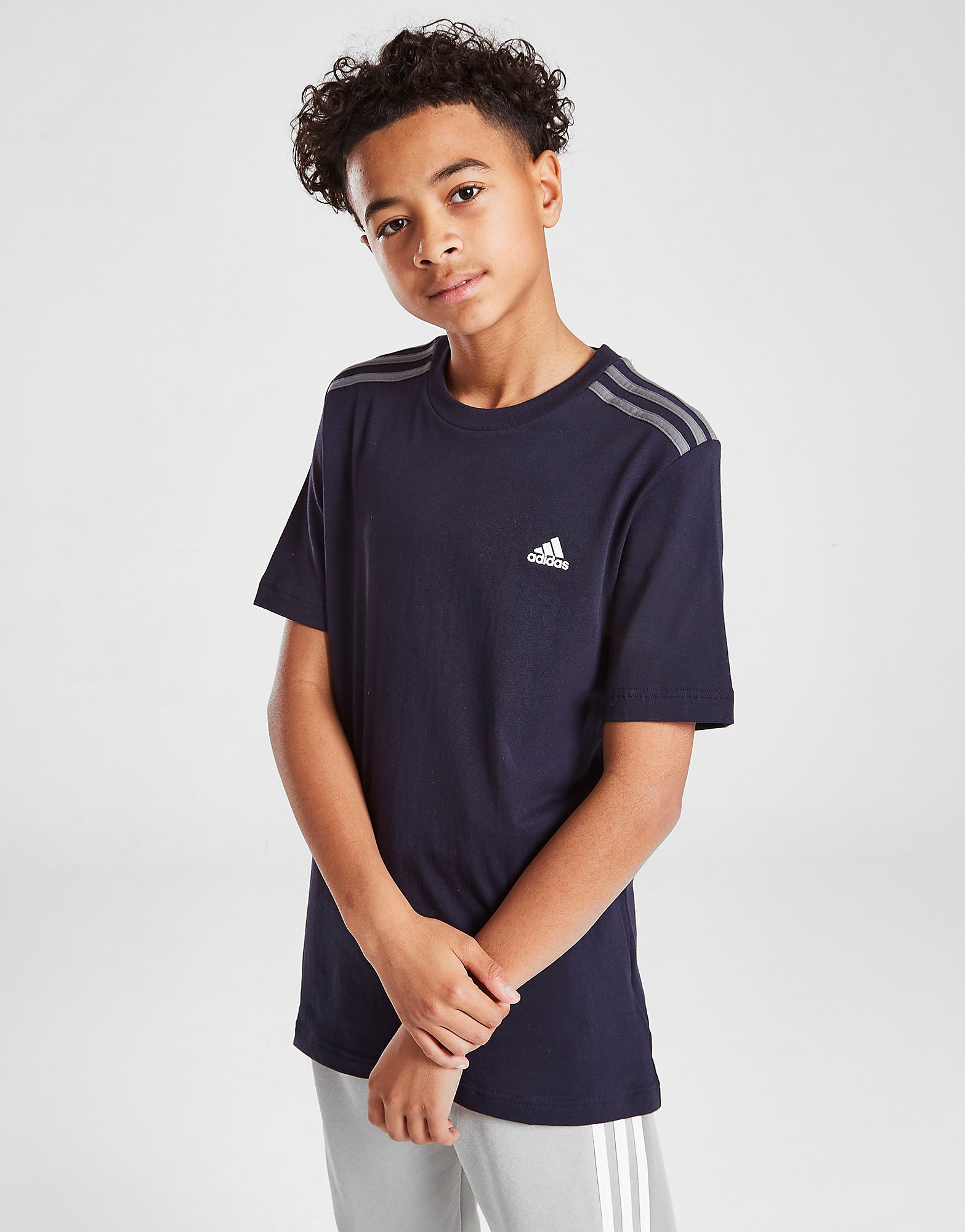 

adidas 3-Stripes Sport T-Shirt Junior - Only at JD - Navy - Kids, Navy