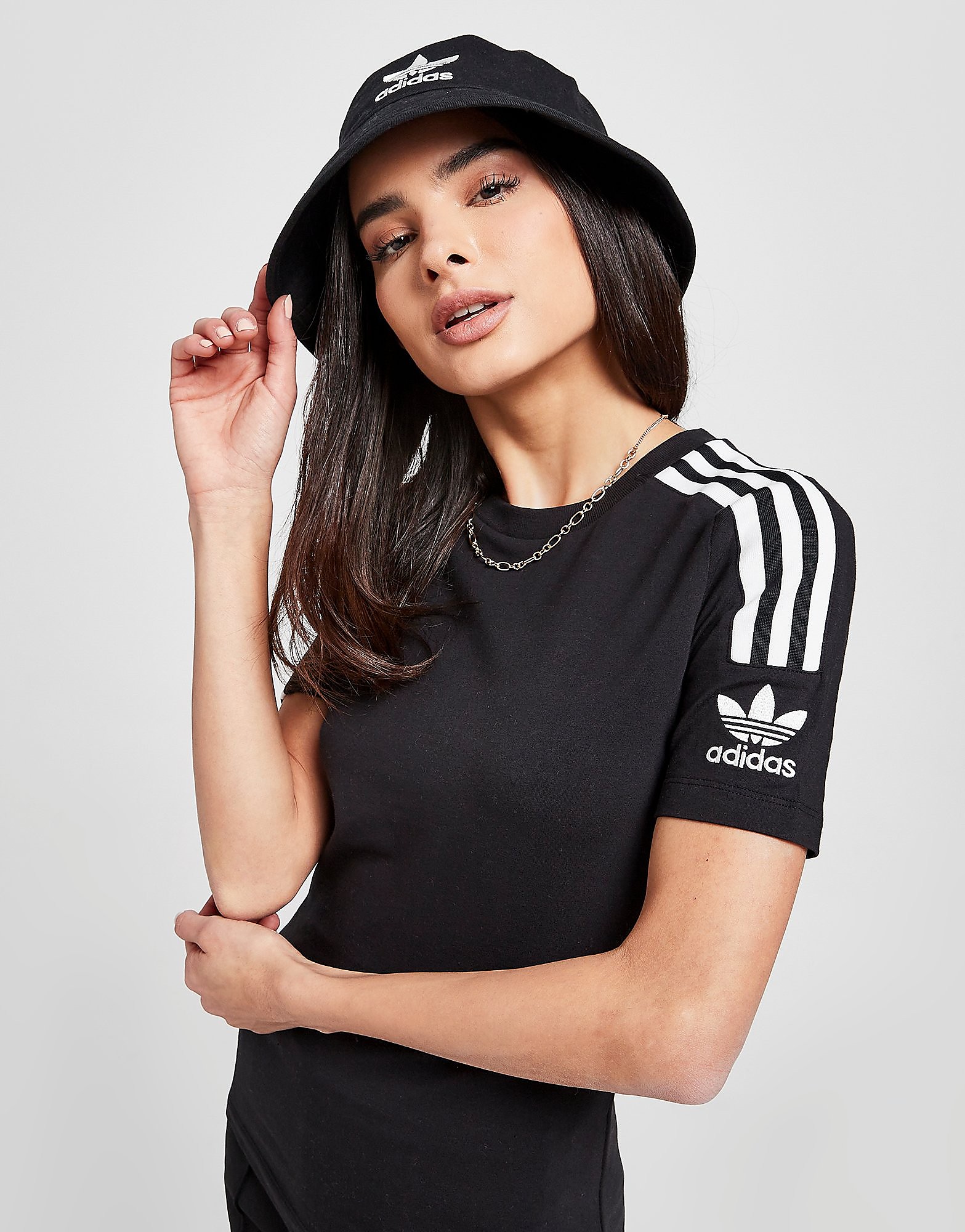 

adidas Originals Slim Trefoil T-Shirt - Black / White - Womens, Black / White