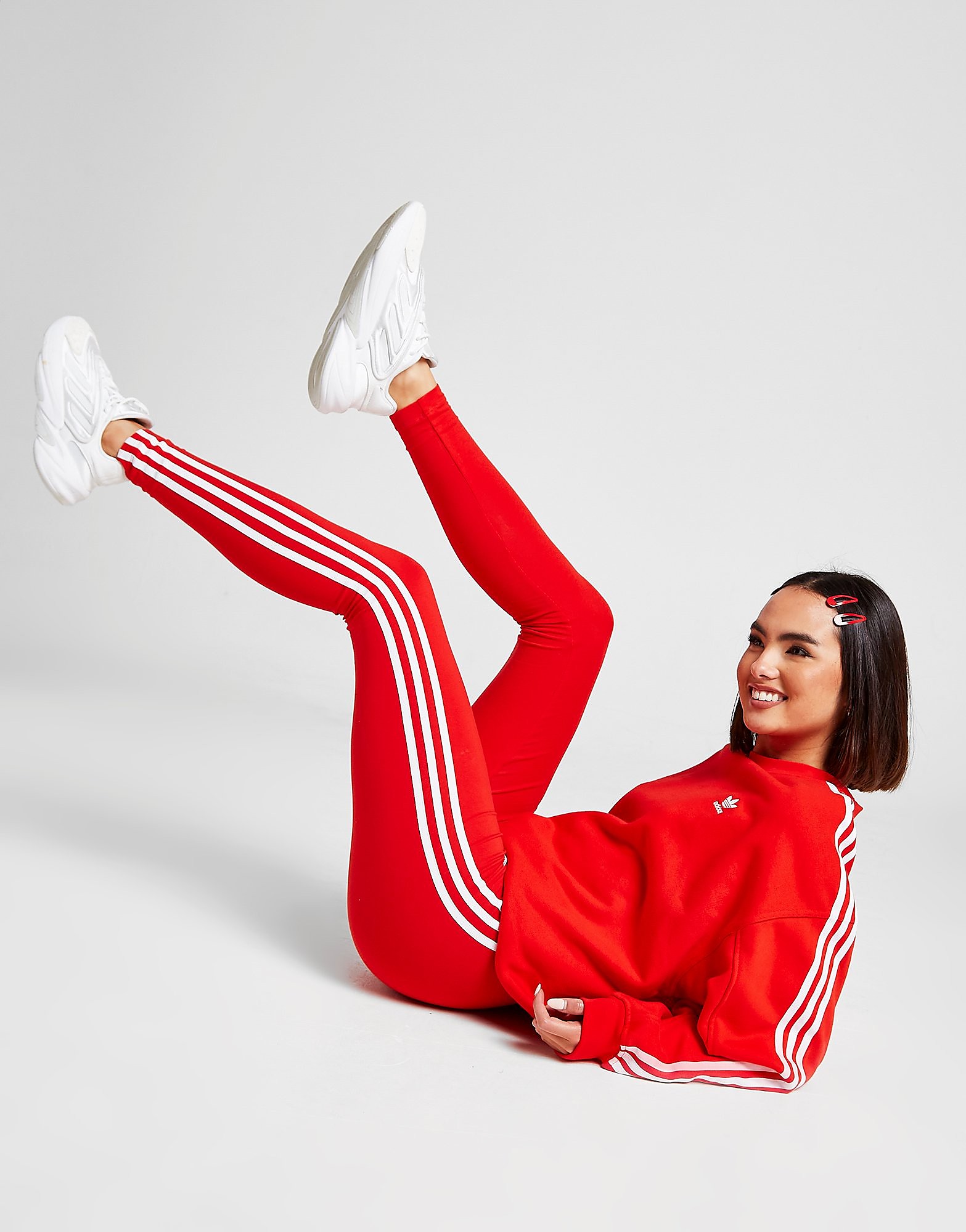 

adidas Originals 3-Stripes Leggings - Red - Womens, Red