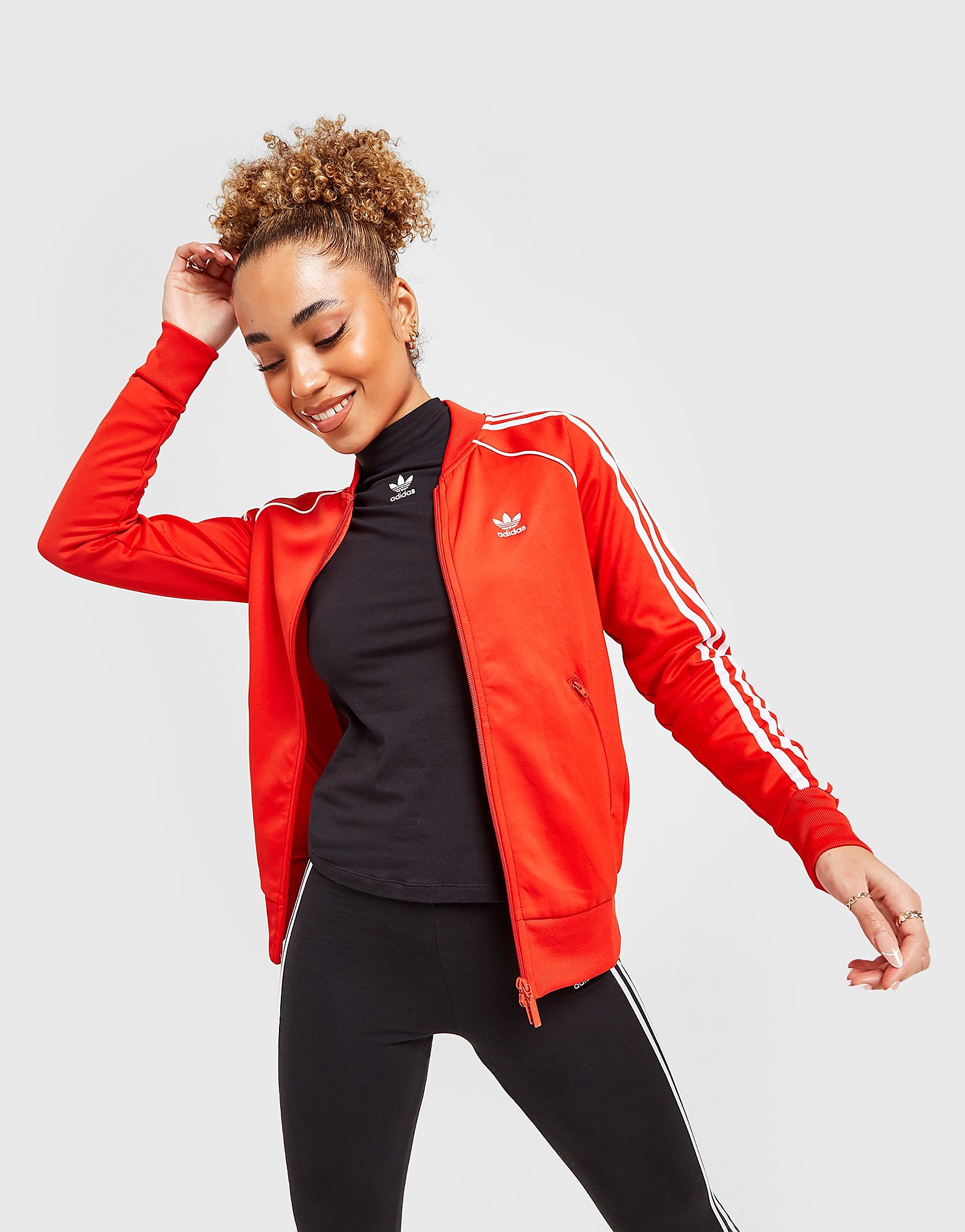 

adidas Originals Superstar Track Top - Red - Womens, Red