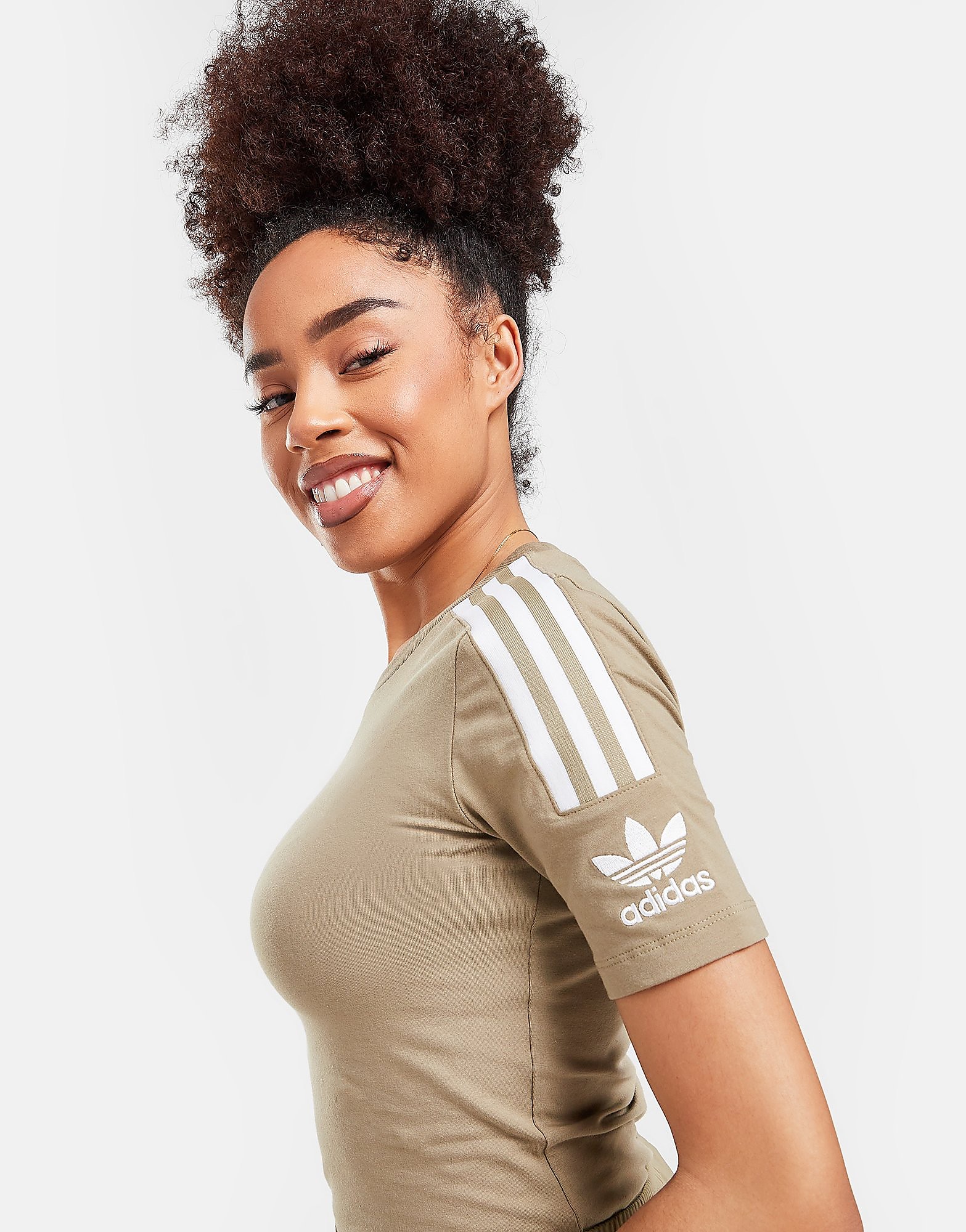

adidas Originals 3-Stripes Slim T-Shirt - Orbit Green - Womens, Orbit Green