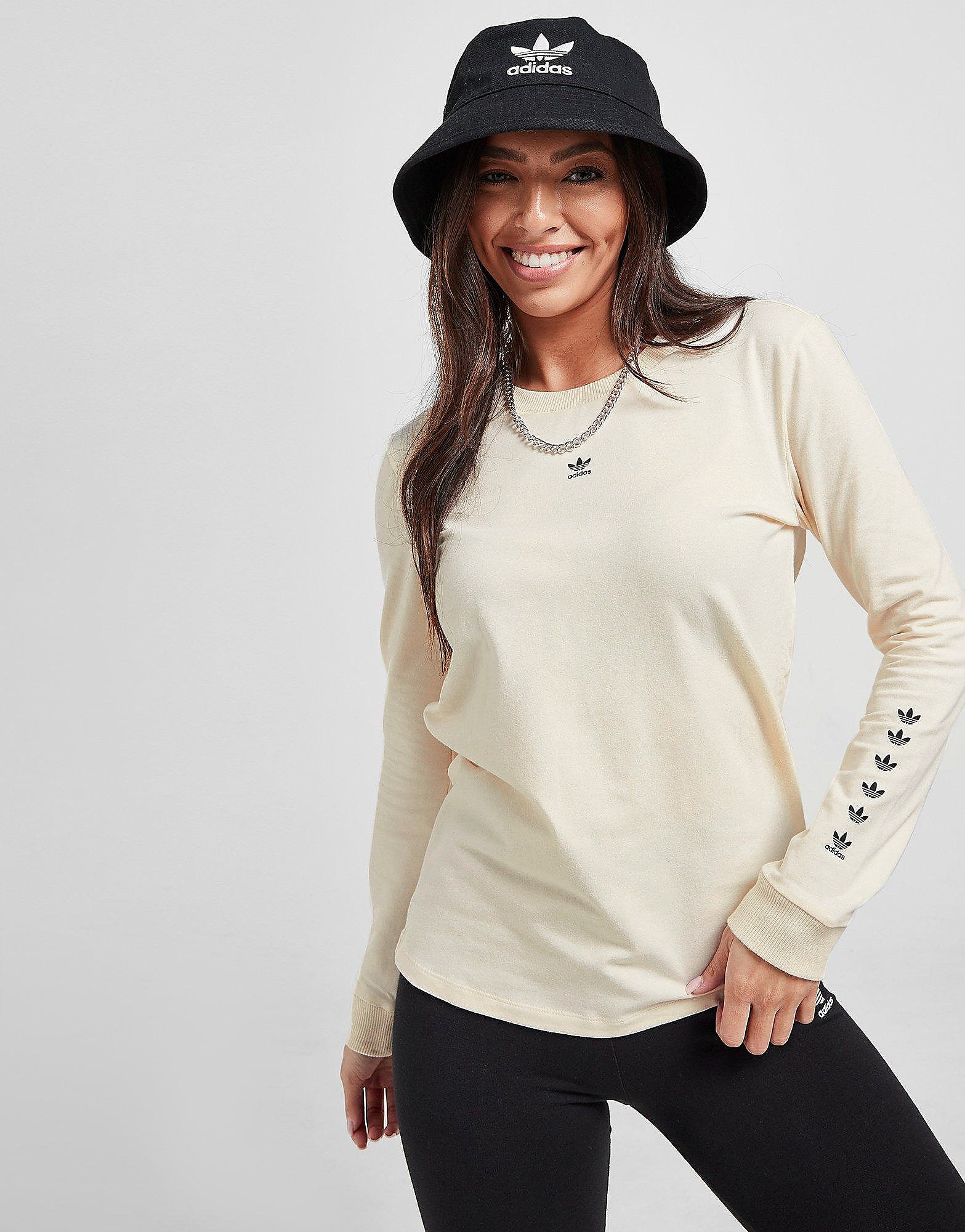 

adidas Originals Micro Trefoil Long Sleeve T-Shirt - White - Womens, White