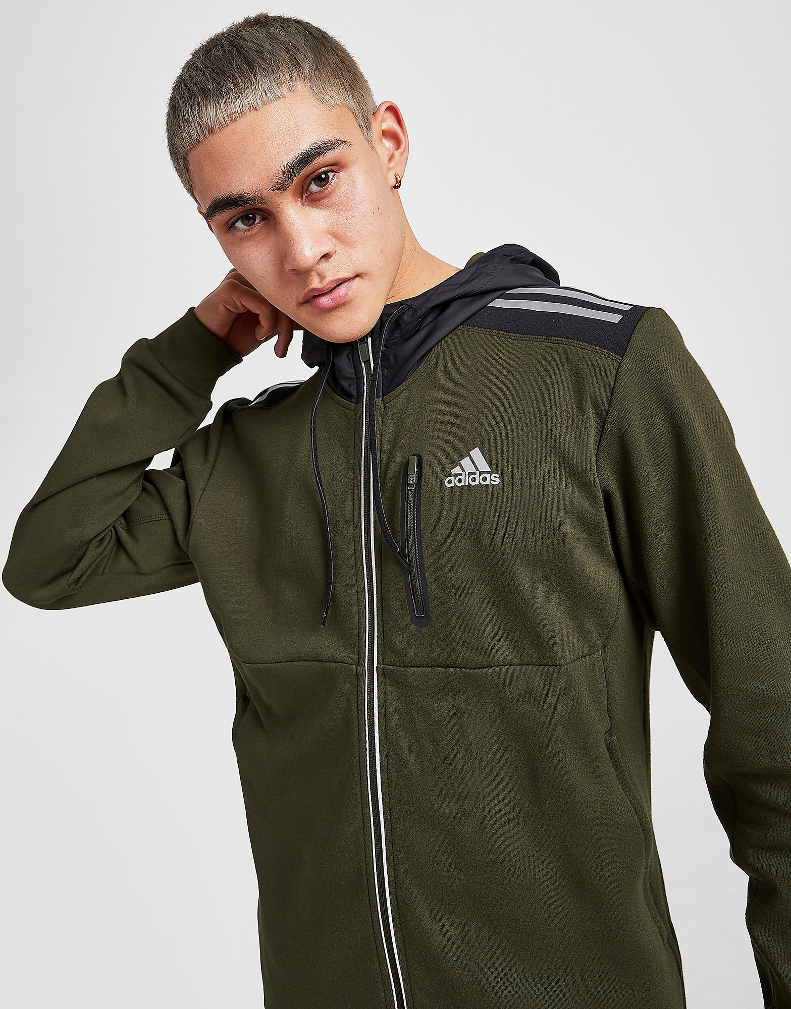 

adidas Tech Full Zip Hoodie - Only at JD - Green - Mens, Green