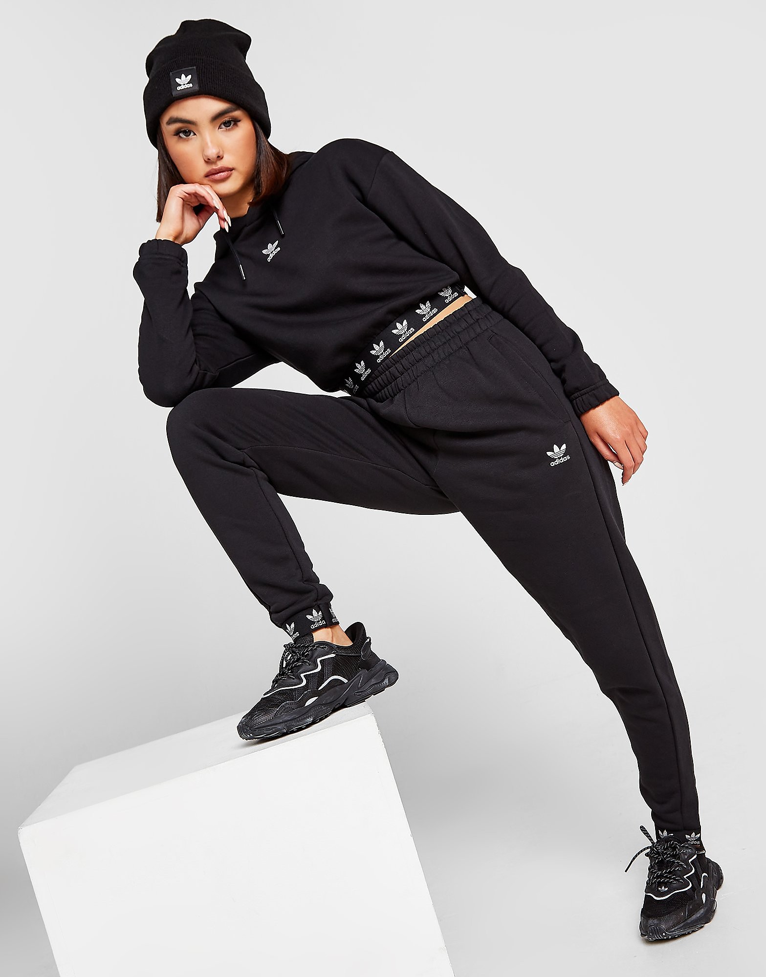 

adidas Originals Metallic Tape Joggers - BLACK - Womens, BLACK