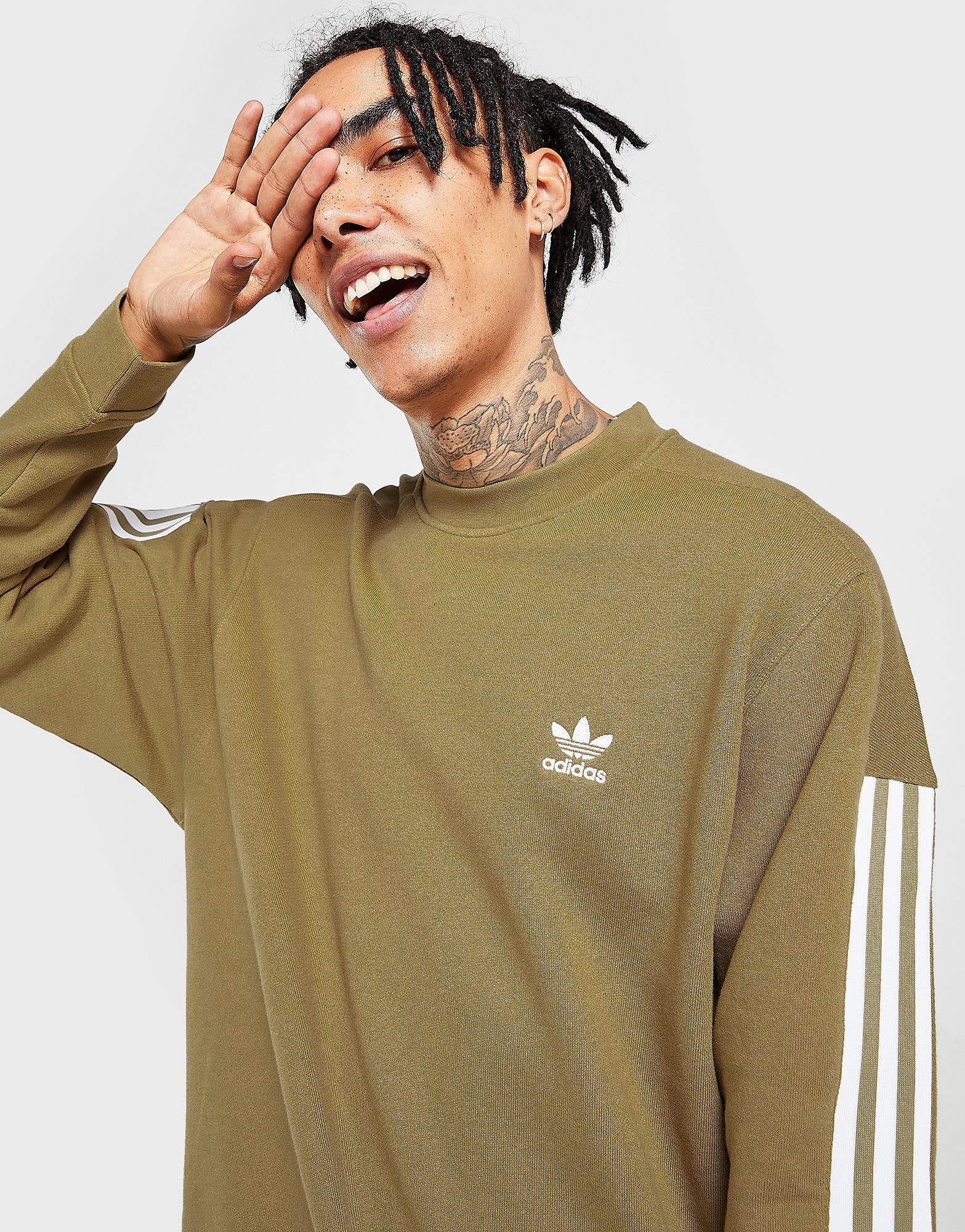 

adidas Originals Lock Up Crew Sweatshirt - Orbit Green - Mens, Orbit Green