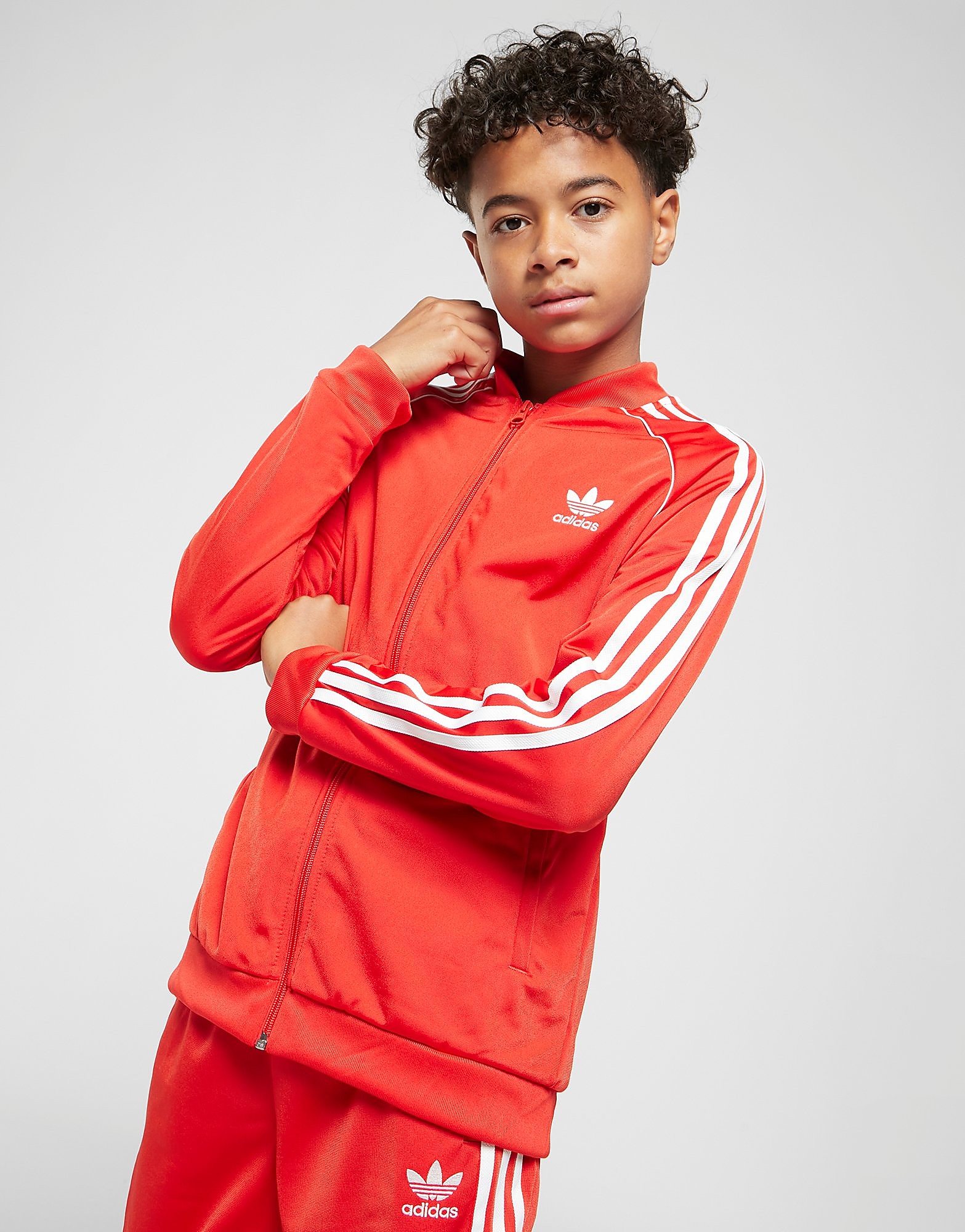 

adidas Originals SS Track Top Junior - Red / White - Kids, Red / White