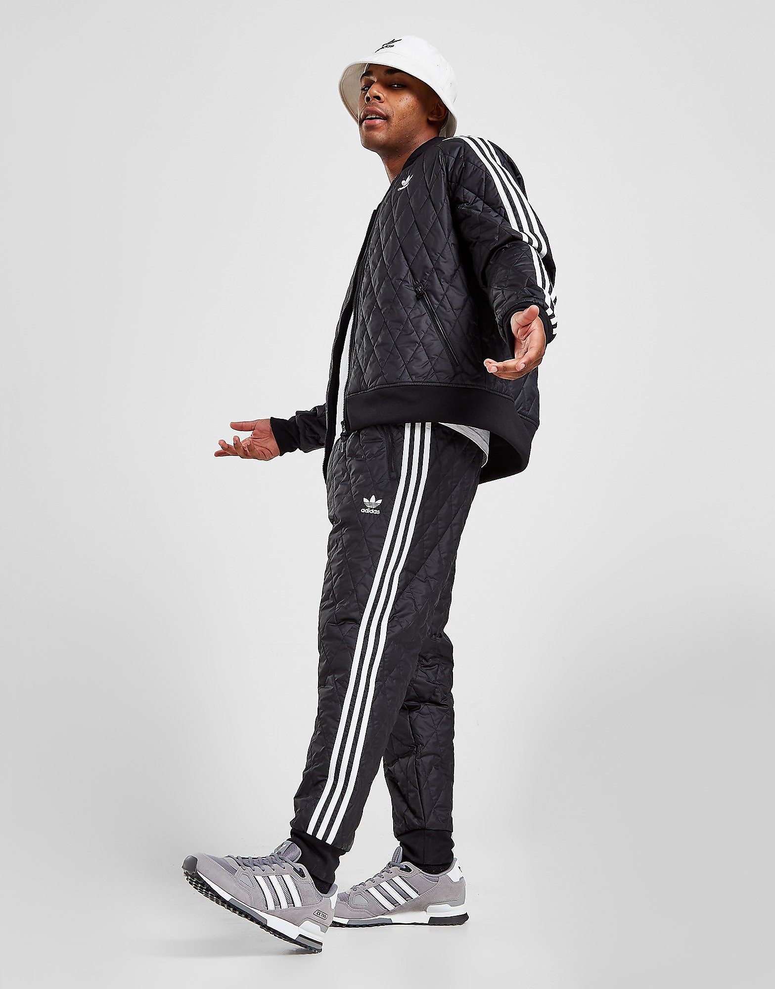 

adidas Originals SS Quilted Track Pants - Black - Mens, Black