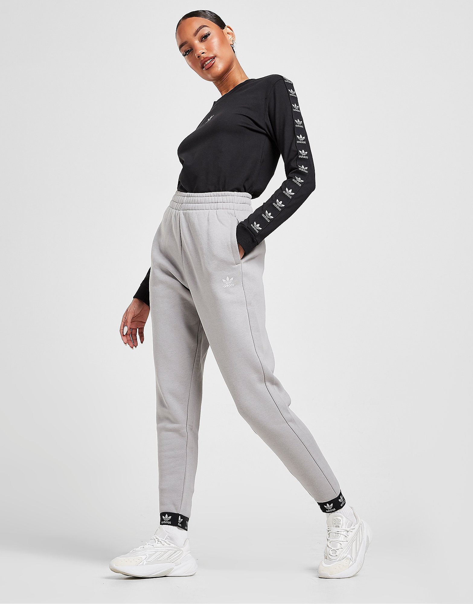 

adidas Originals Metallic Tape Joggers - Grey - Womens, Grey