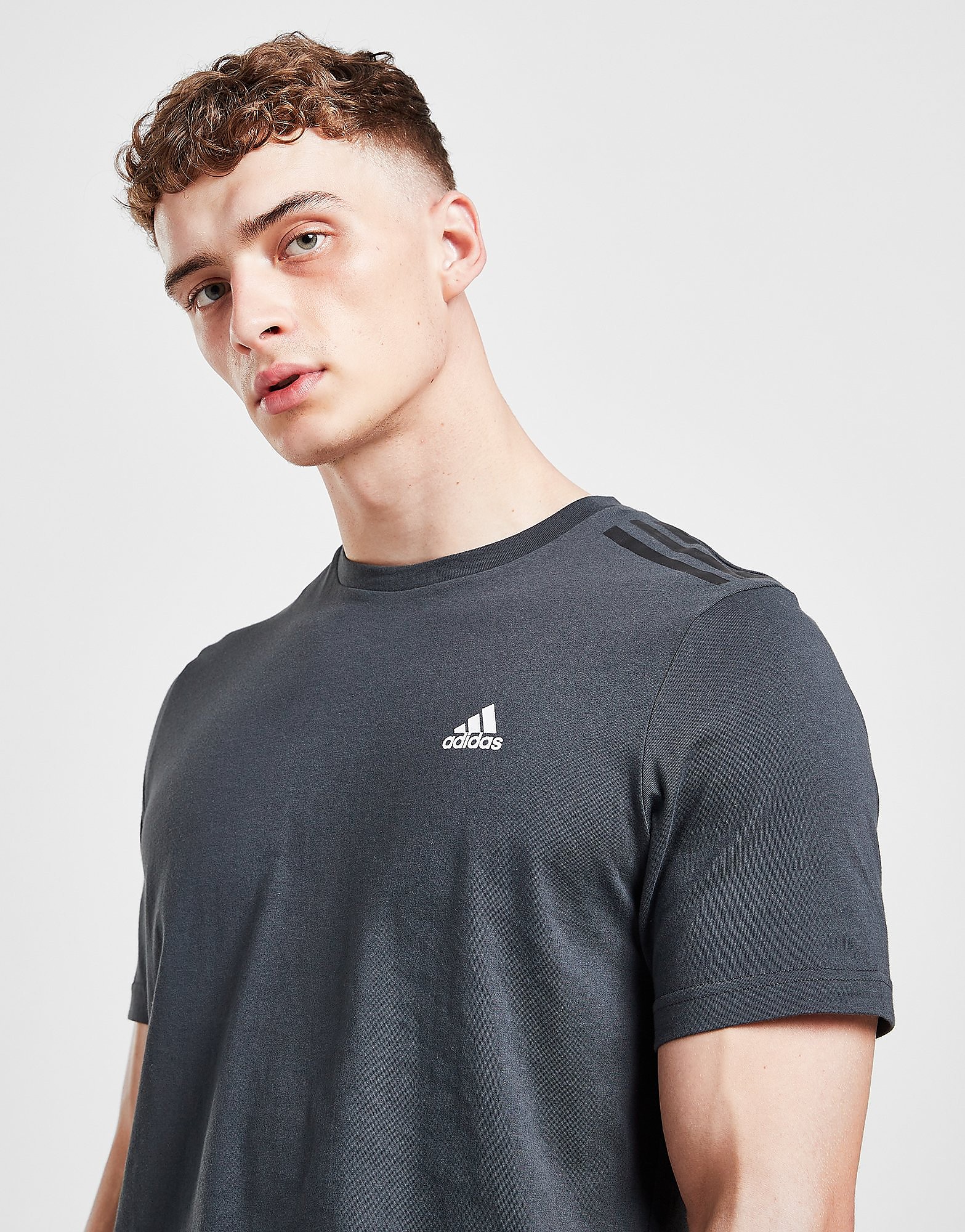 

adidas Badge of Sport 3-Stripes T-Shirt - Only at JD - Grey - Mens, Grey
