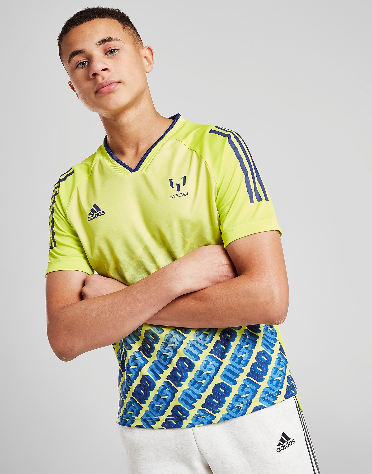 

adidas Messi Poly T-Shirt Junior - Semi Solar Yellow / Victory Blue - Kids, Semi Solar Yellow / Victory Blue