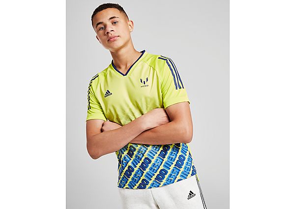 Adidas Messi Poly T-Shirt Junior - Semi Solar Yellow / Victory Blue, Semi Solar Yellow / Victory Blue