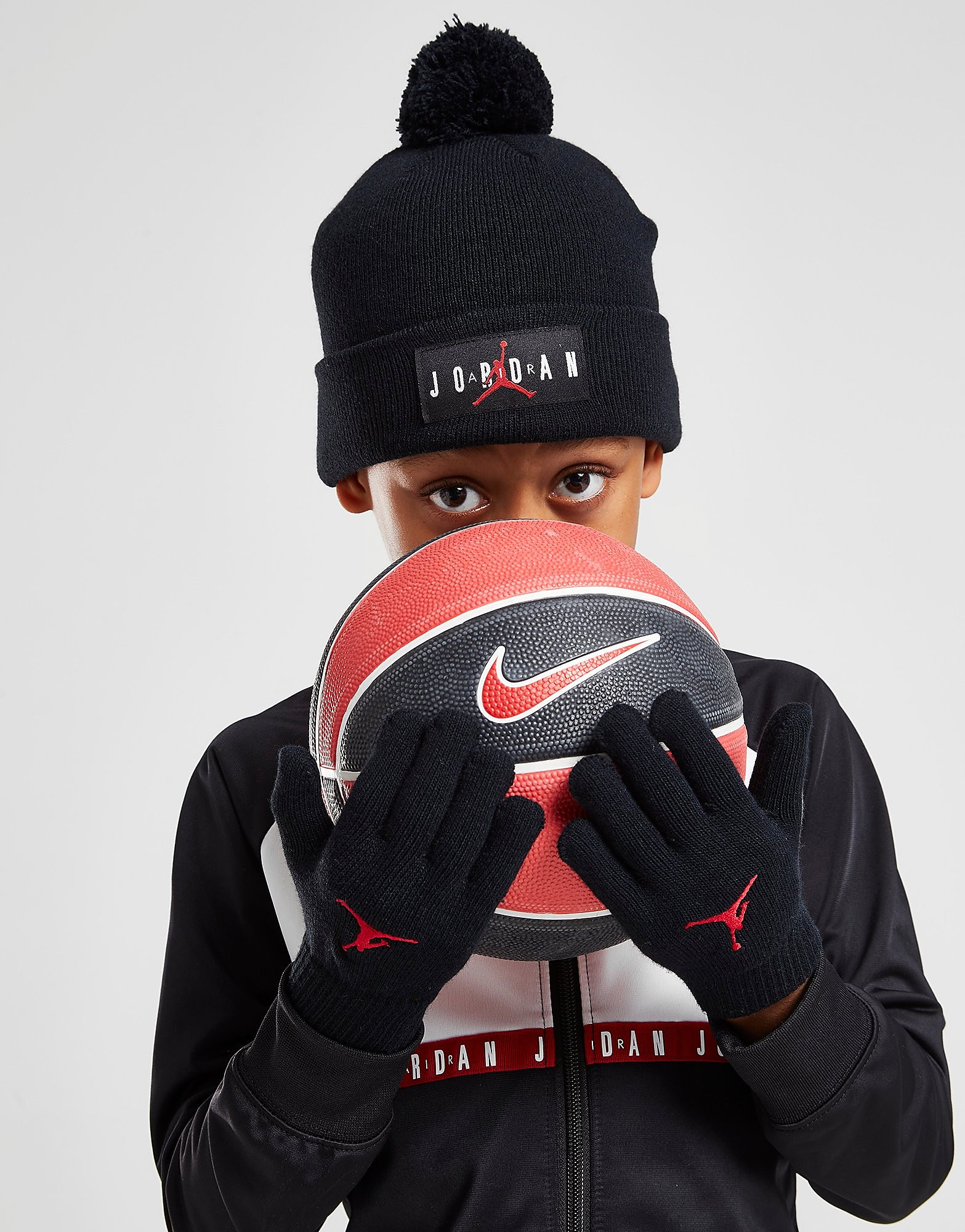 

Jordan Pom Beanie Hat/Gloves Set - Black - Kids, Black