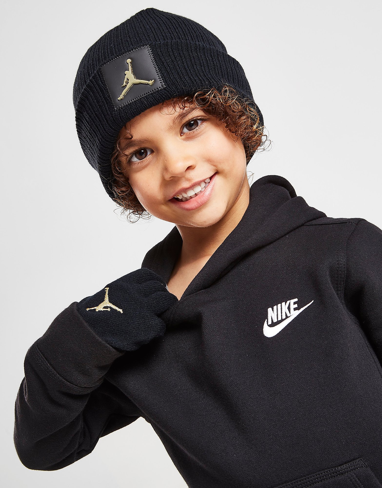 

Jordan Beanie Hat/Gloves Set - Black - Kids, Black