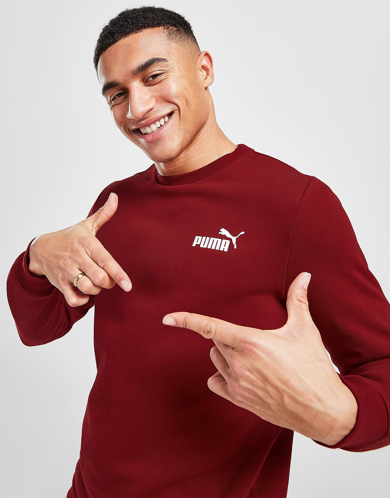 

Puma Core Small Logo Crew Sweatshirt - Only at JD - Red - Mens, Red