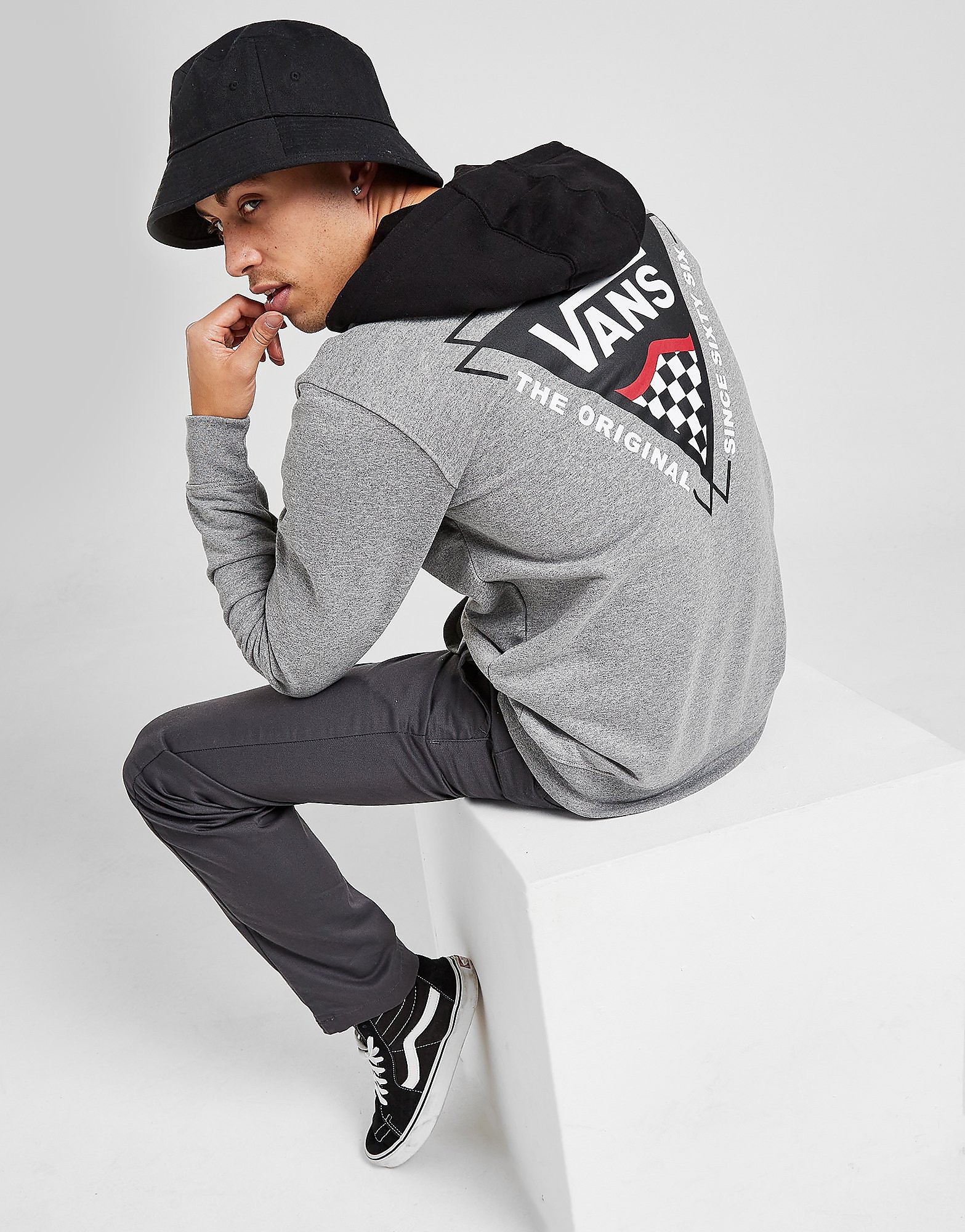Vans Triangle Line Pullover Hoodie - Grey/C'HTR - Mens, Grey/C'HTR