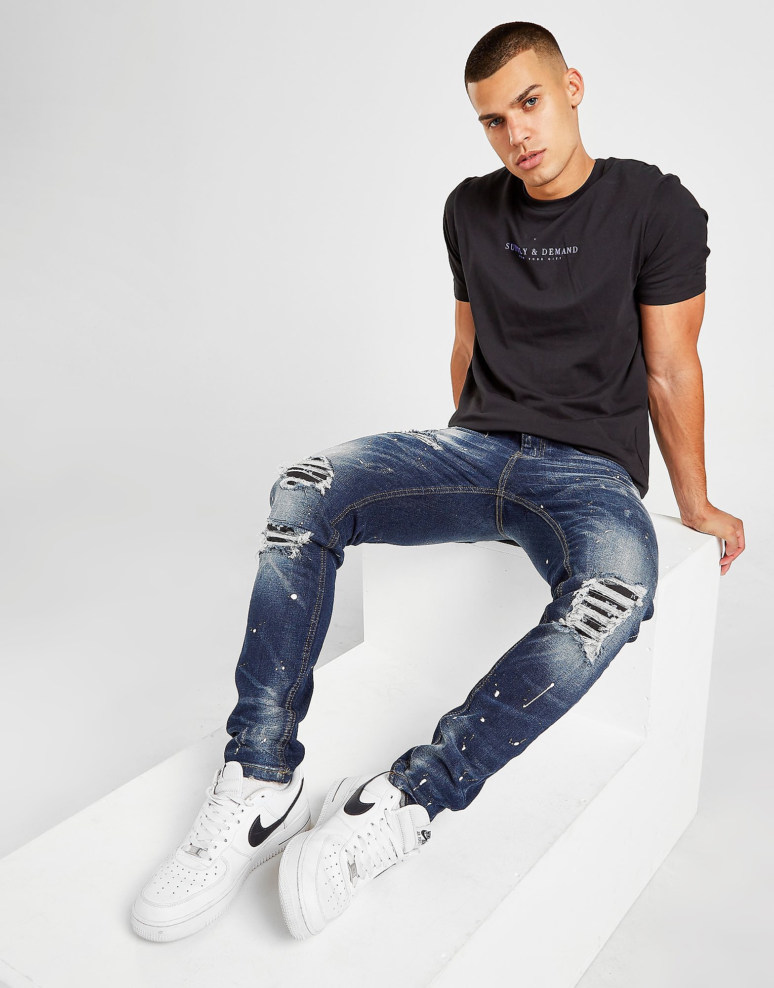 

Supply & Demand Stripped Jeans - Blue - Mens, Blue