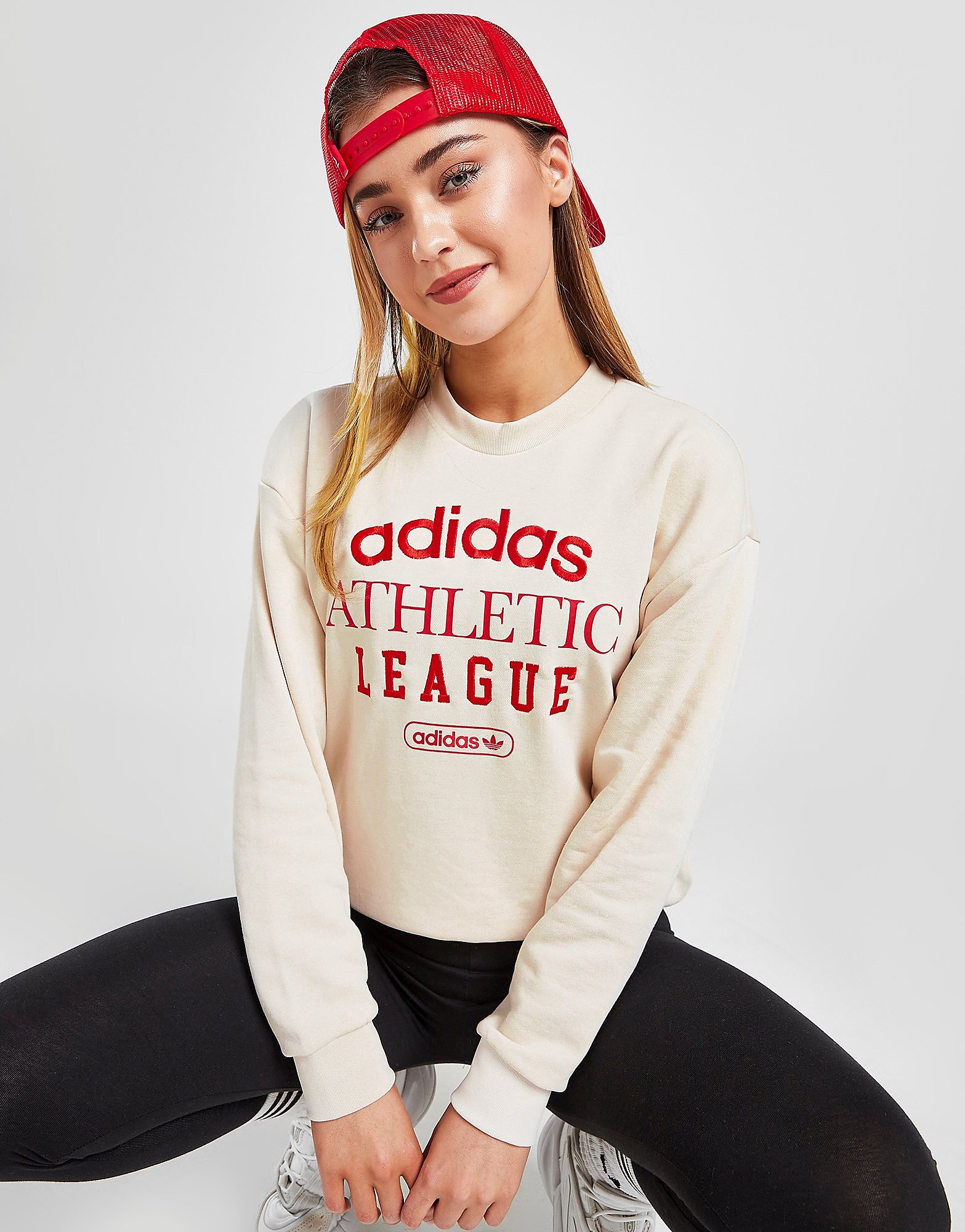

adidas Originals Collegiate Crew Sweatshirt - White - Womens, White