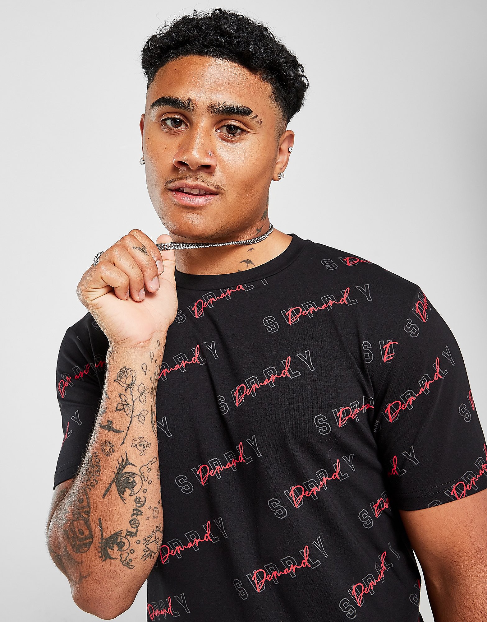 

Supply & Demand Arrow All Over Print T-Shirt - Black - Mens, Black