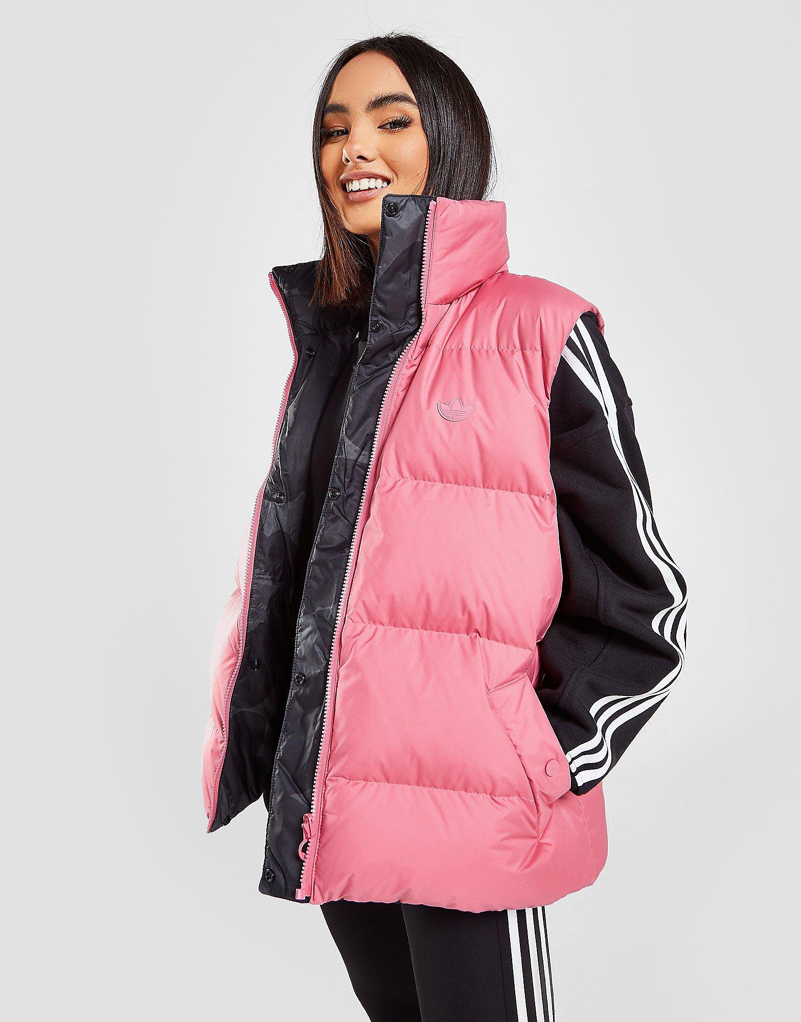 

adidas Originals Padded Reversible Gilet Jacket - Pink/Black - Womens, Pink/Black