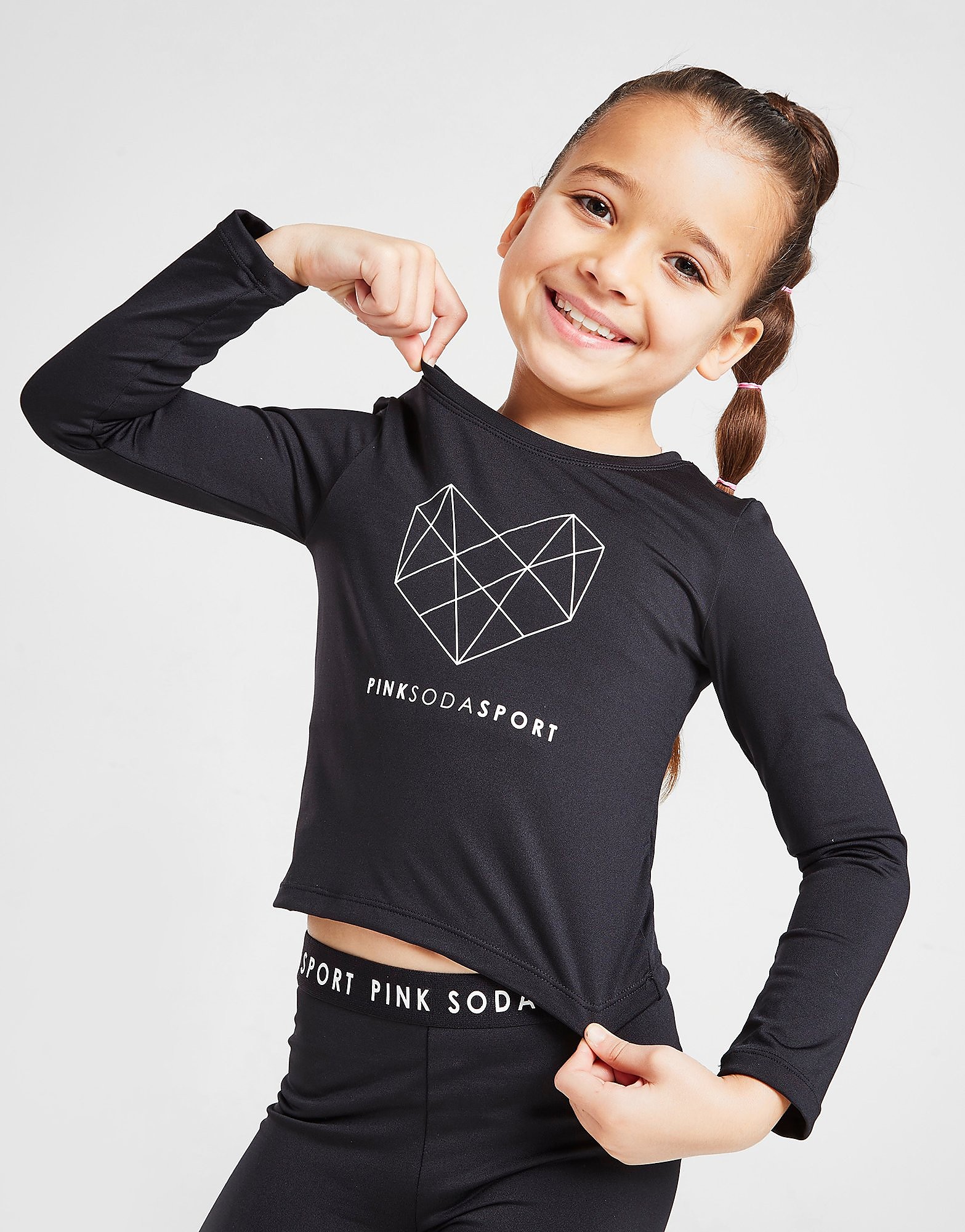 

Pink Soda Sport Girls' Long Sleeve Logo Top Children - Black - Kids, Black
