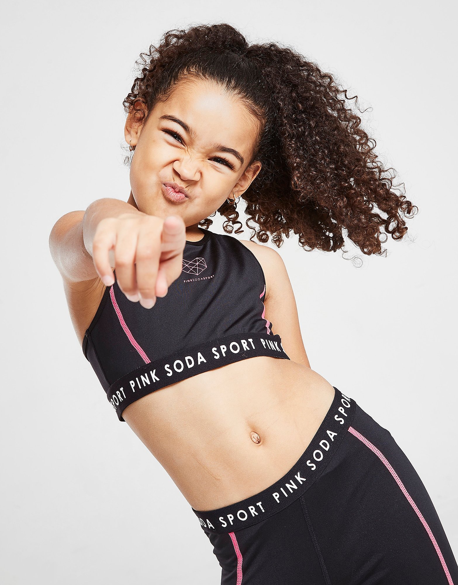 

Pink Soda Sport Girls' Logo Tape Sports Bra Children - Black - Kids, Black