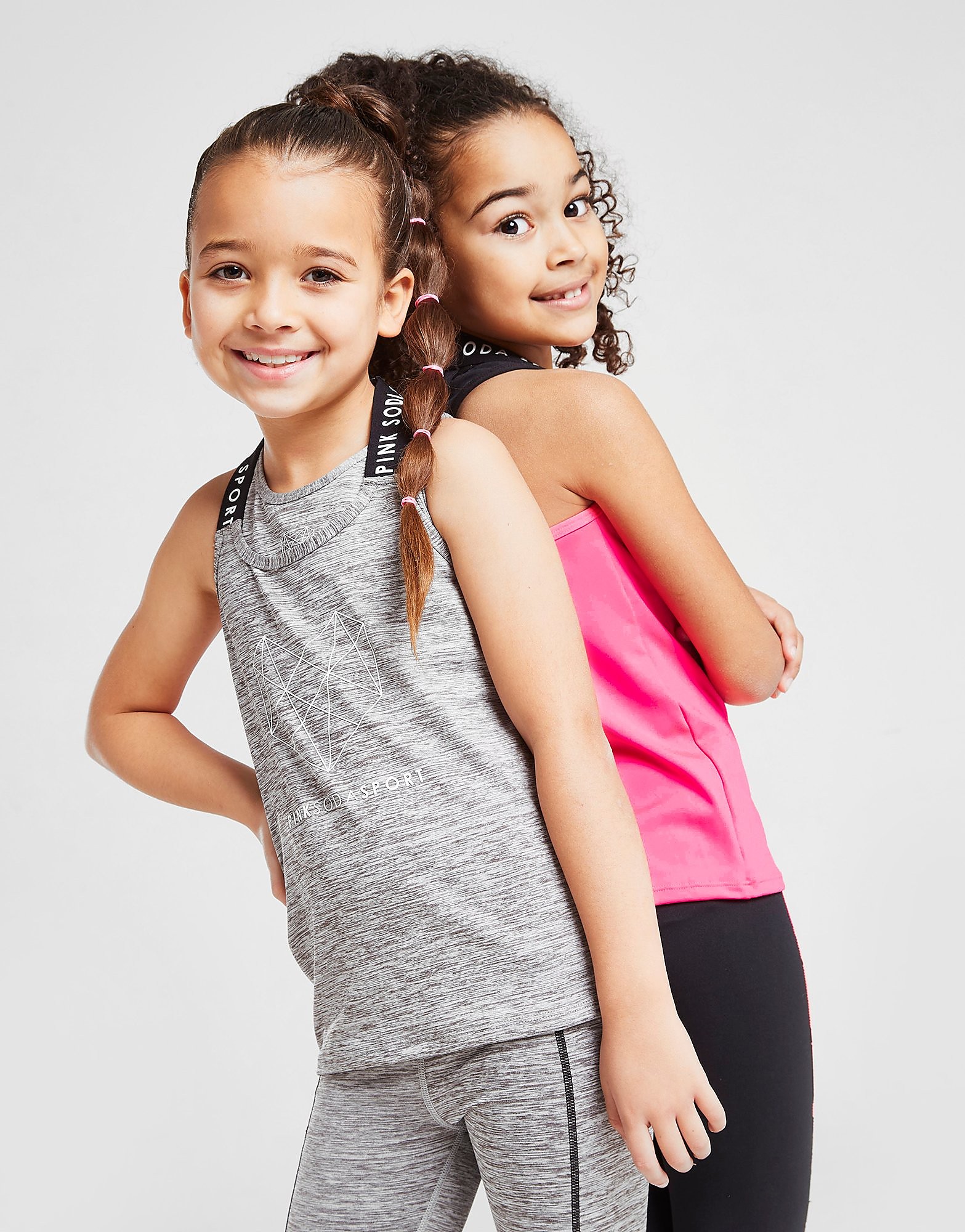 

Pink Soda Sport Girls' Logo Tape Tank Top Children - Grey - Kids, Grey