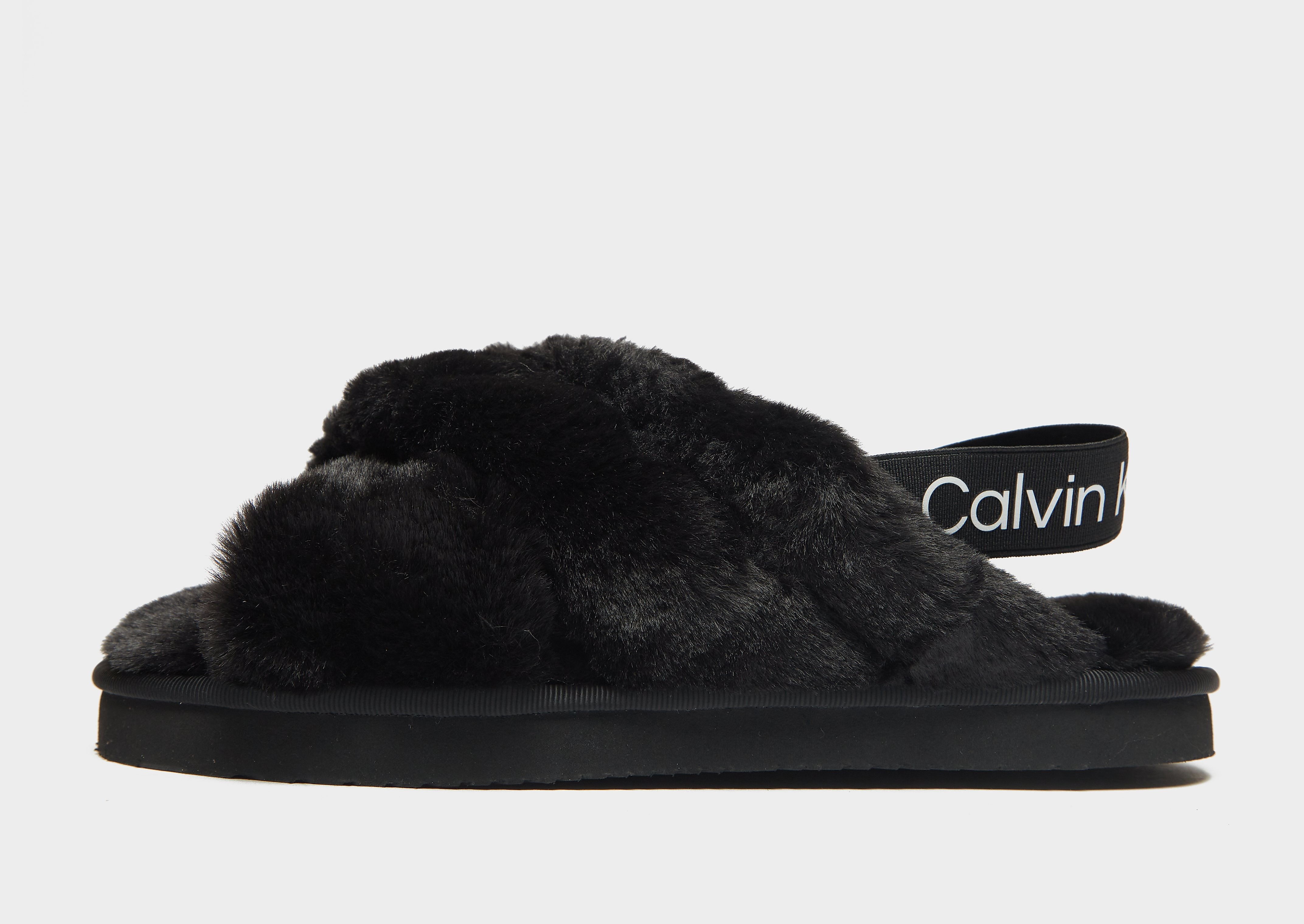

Calvin Klein Jeans Logo Strap Slippers - Black, Black
