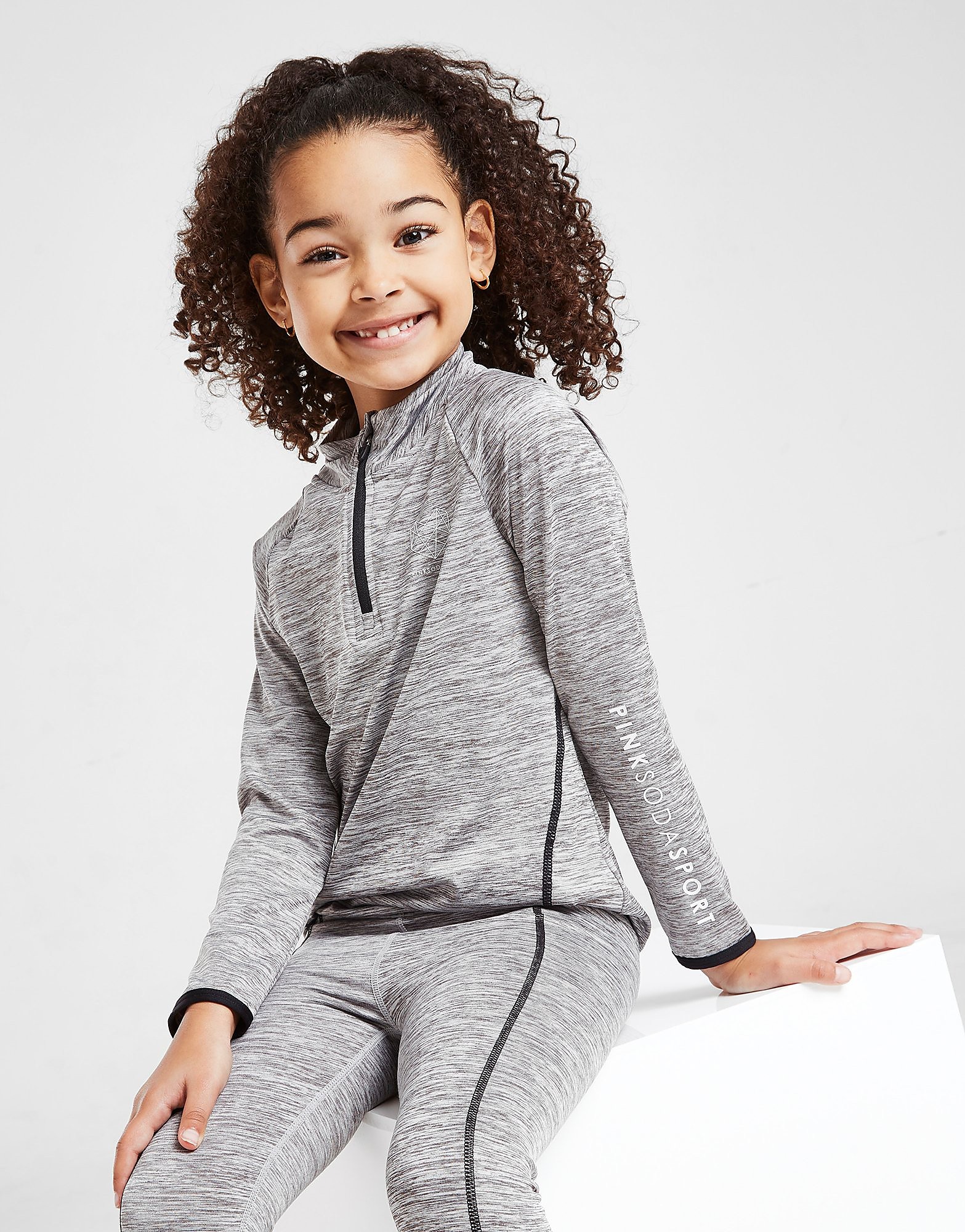 Pink Soda Sport Girls' 1/4 Zip Top Children - Grey - Kids, Grey