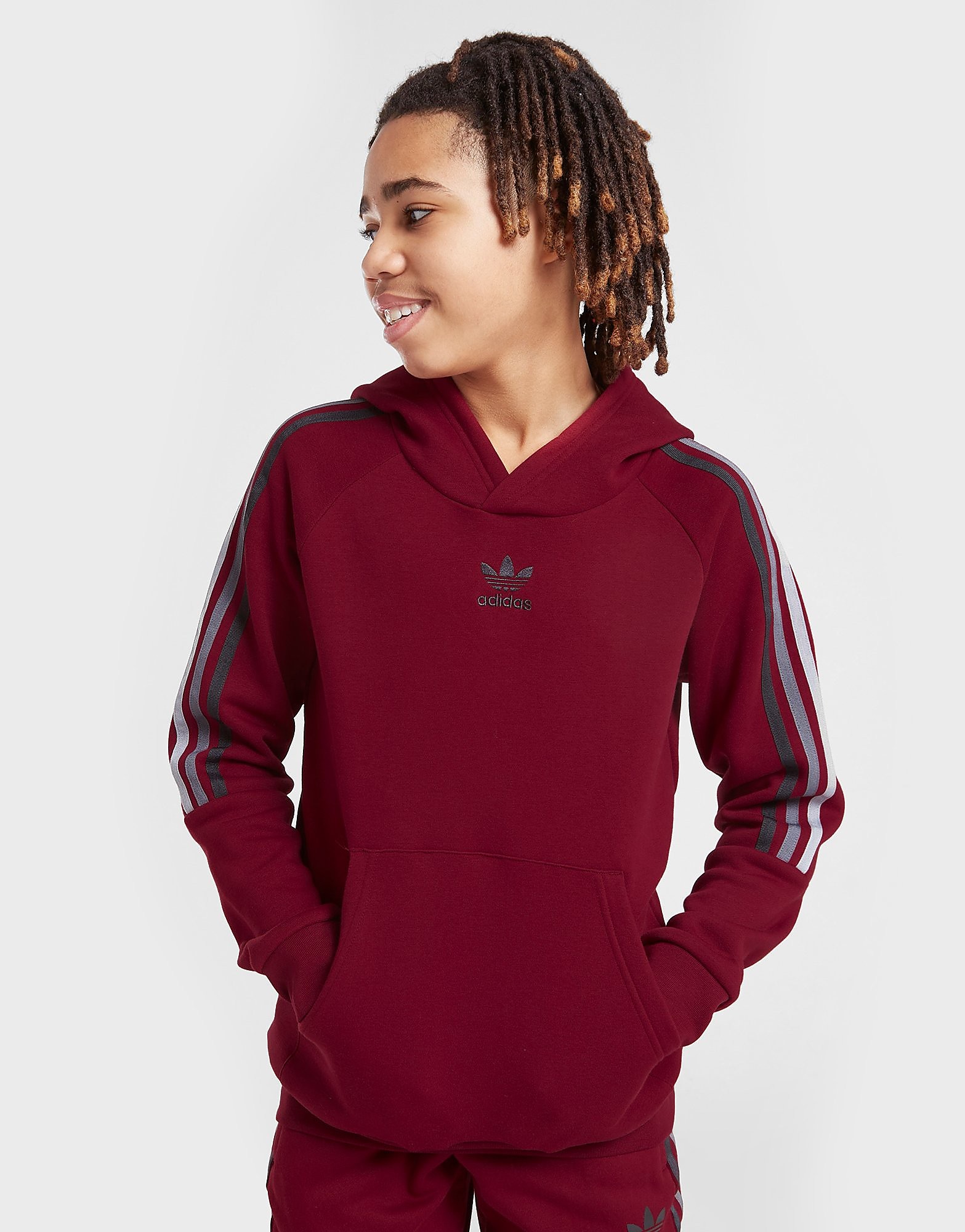 

adidas Originals Tri Stripe Hoodie Junior - Only at JD - Red - Kids, Red