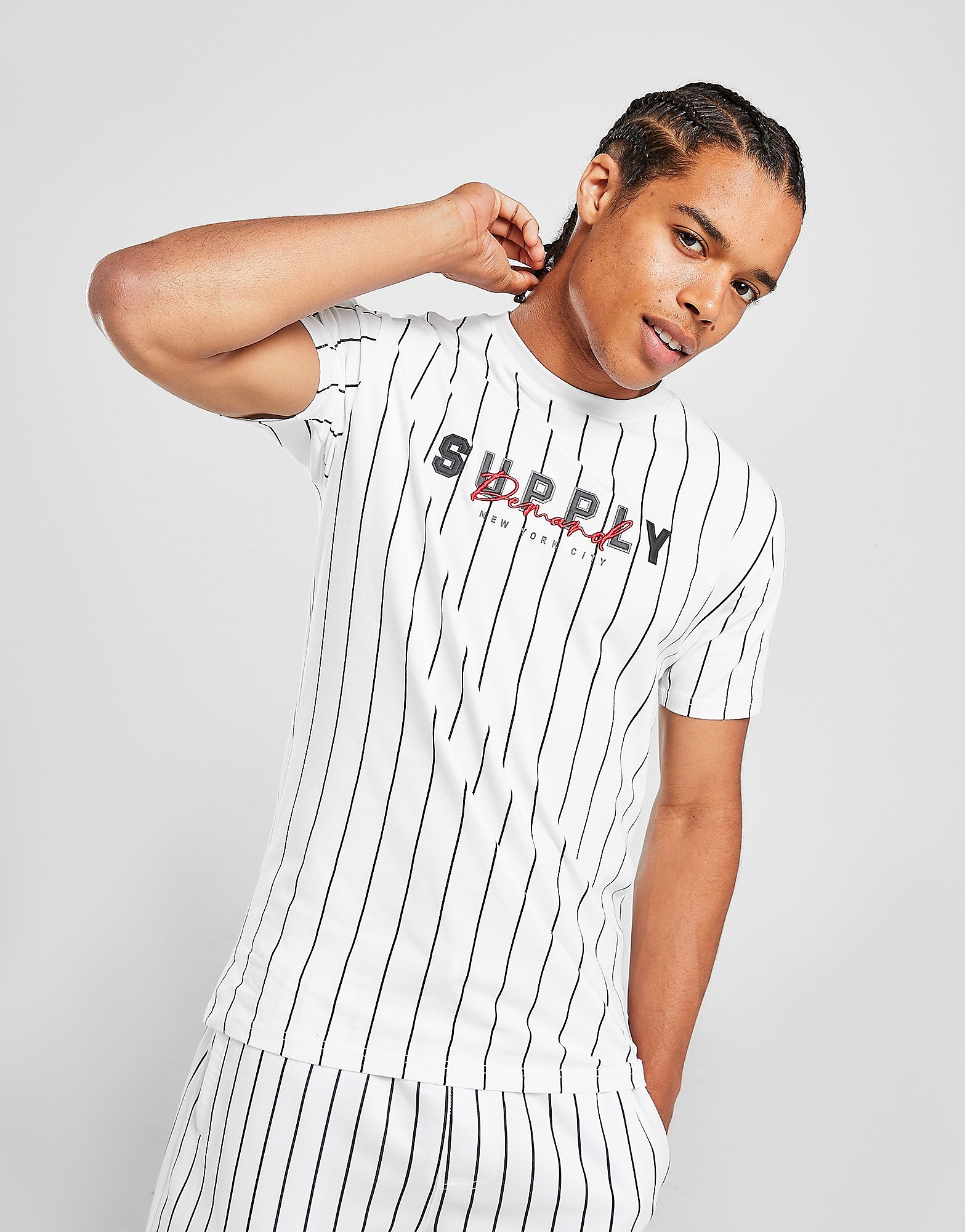 

Supply & Demand Pinstripe Thorn T-Shirt - White - Mens, White