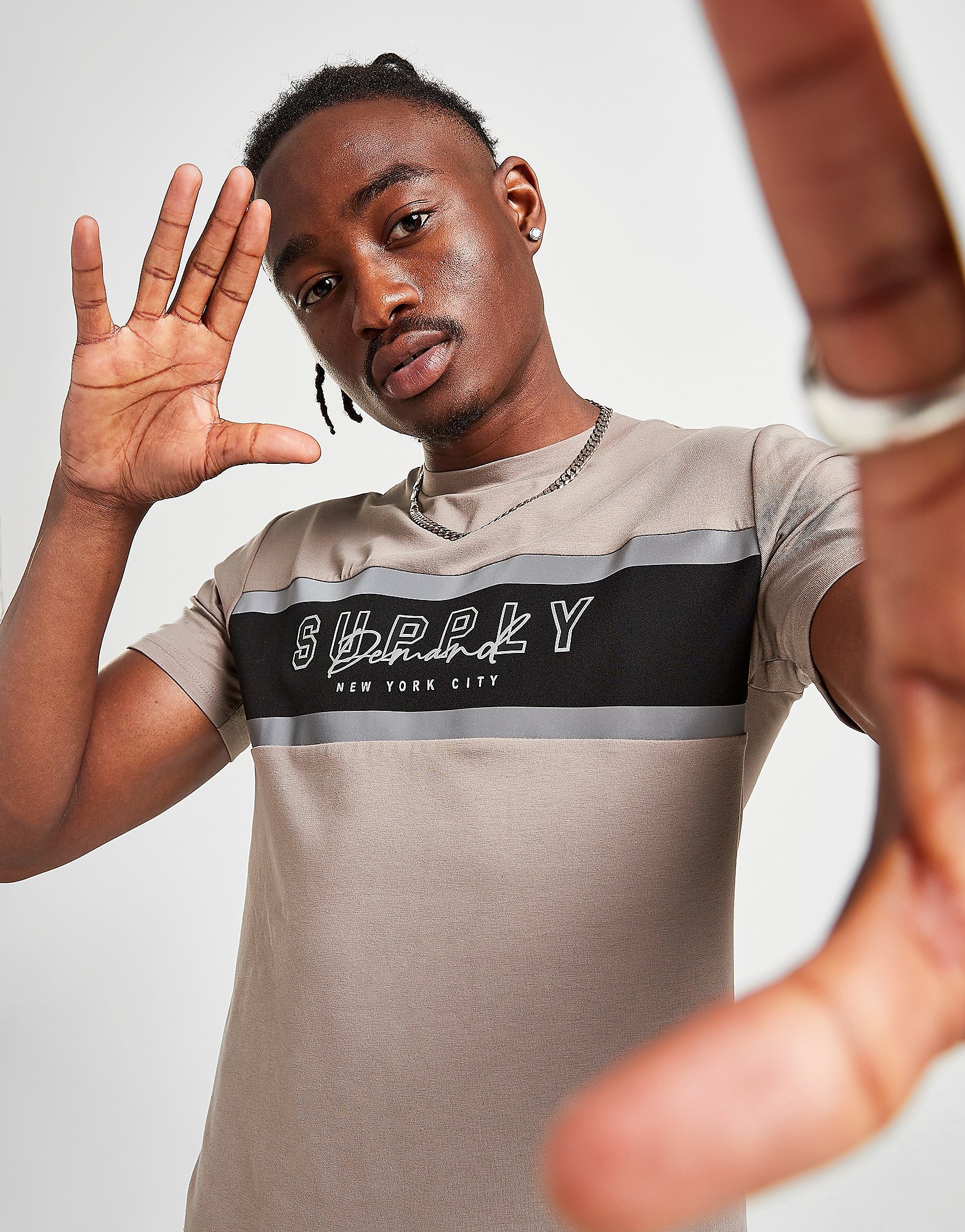 Supply & Demand Striper T-Shirt - Brown - Mens, Brown