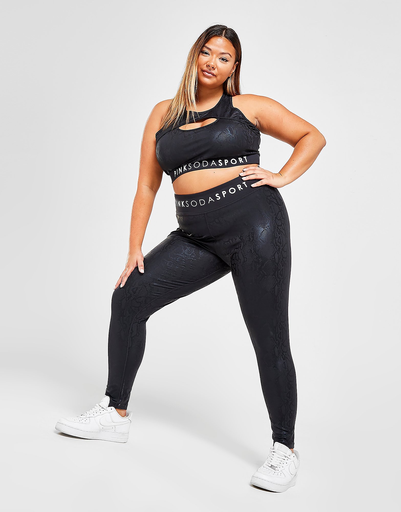

Pink Soda Sport Snake Plus Size Tights - Only at JD - Black - Womens, Black
